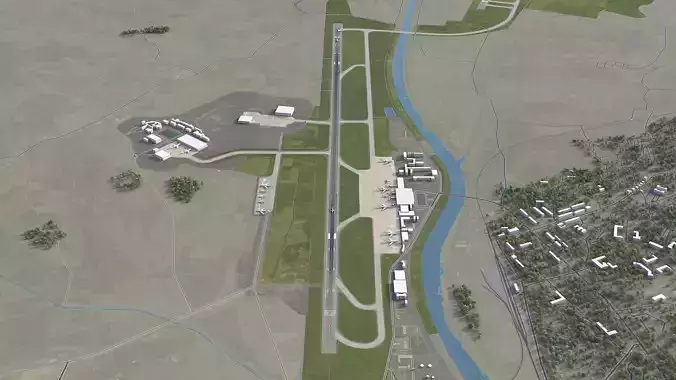 Pyongyang - Airport Low-poly 3D model