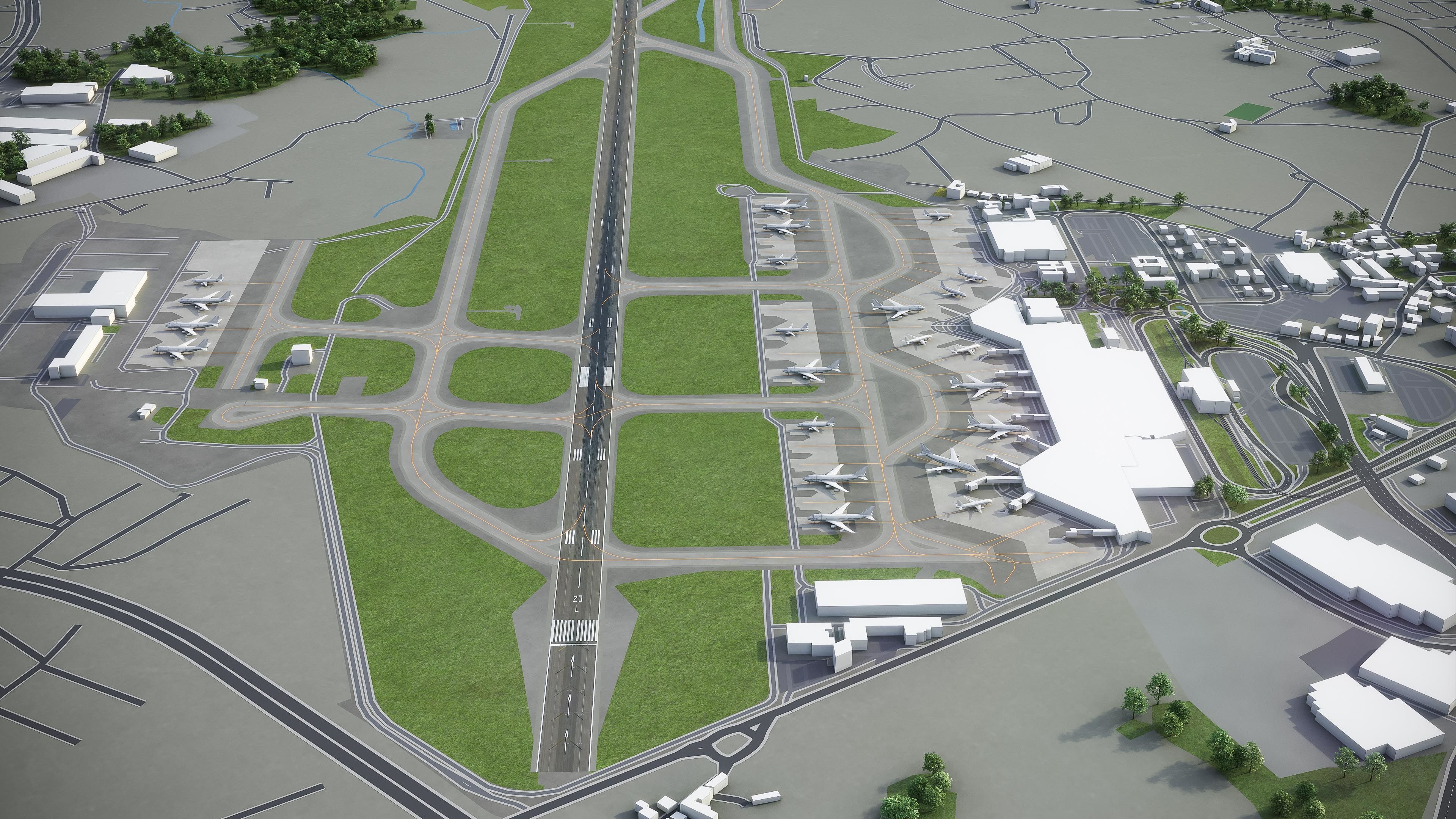 Porto - Francisco Sa Carneiro Airport - OPO Low-poly 3D model_5