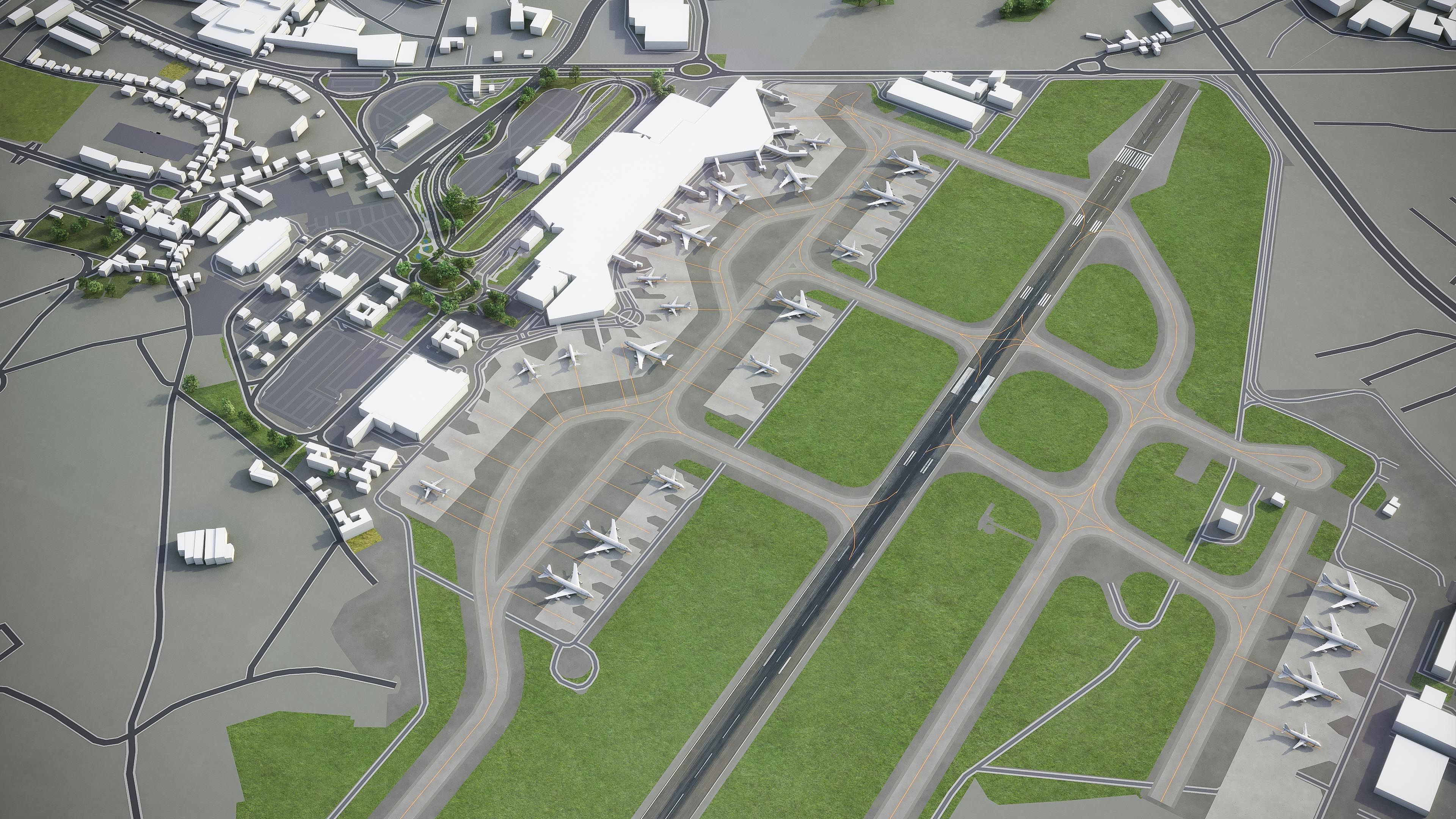 Porto - Francisco Sa Carneiro Airport - OPO Low-poly 3D model_1