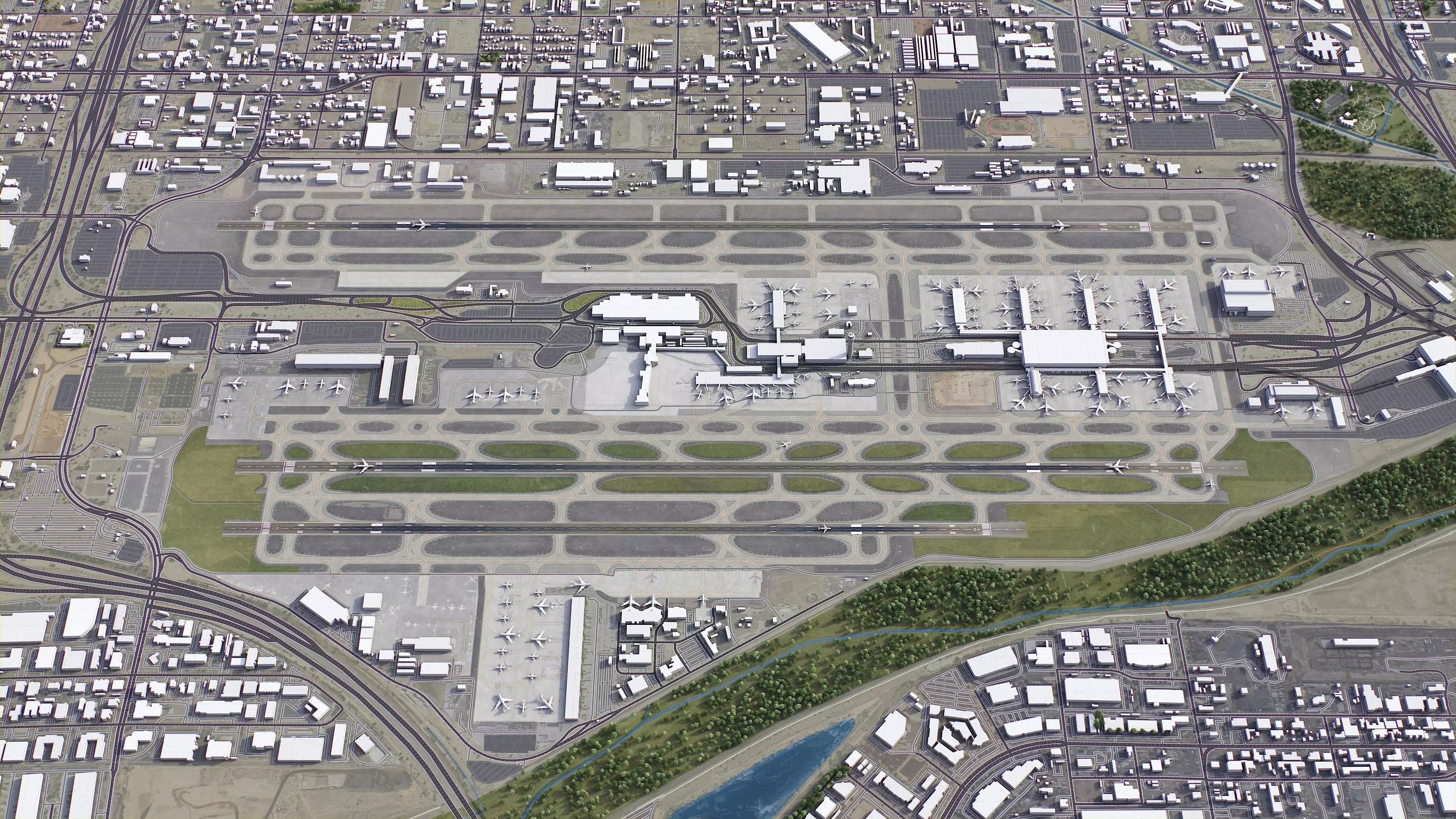 Phoenix - Sky Harbor Airport - PHX Low-poly 3D model