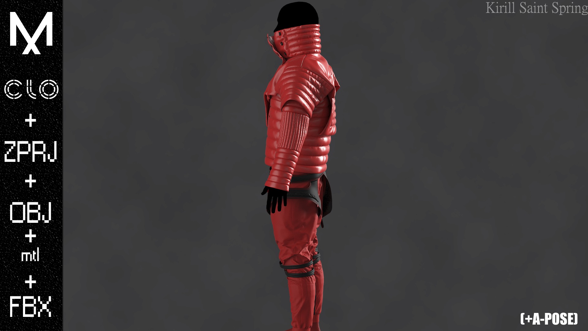 Sci fi Outfit Male Marvelous designer Clo3d OBJ mtl FBX ZPRJ 3D model_6
