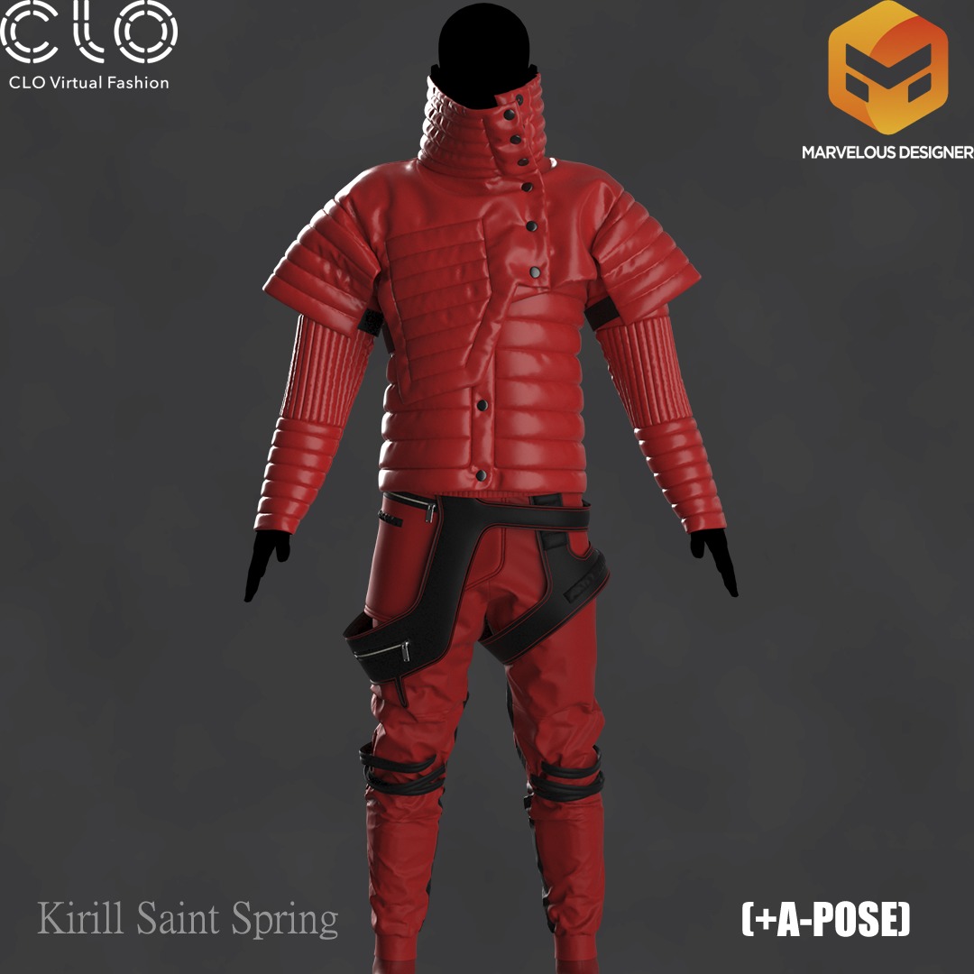 Sci fi Outfit Male Marvelous designer Clo3d OBJ mtl FBX ZPRJ 3D model_5