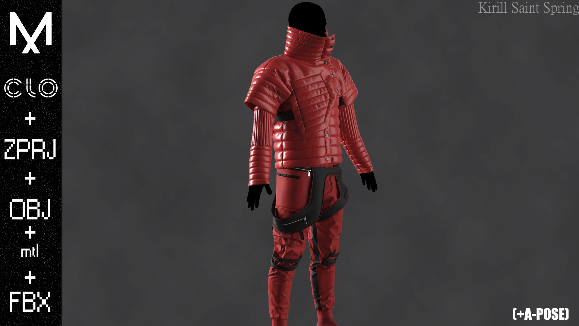 Sci fi Outfit Male Marvelous designer Clo3d OBJ mtl FBX ZPRJ 3D model_7