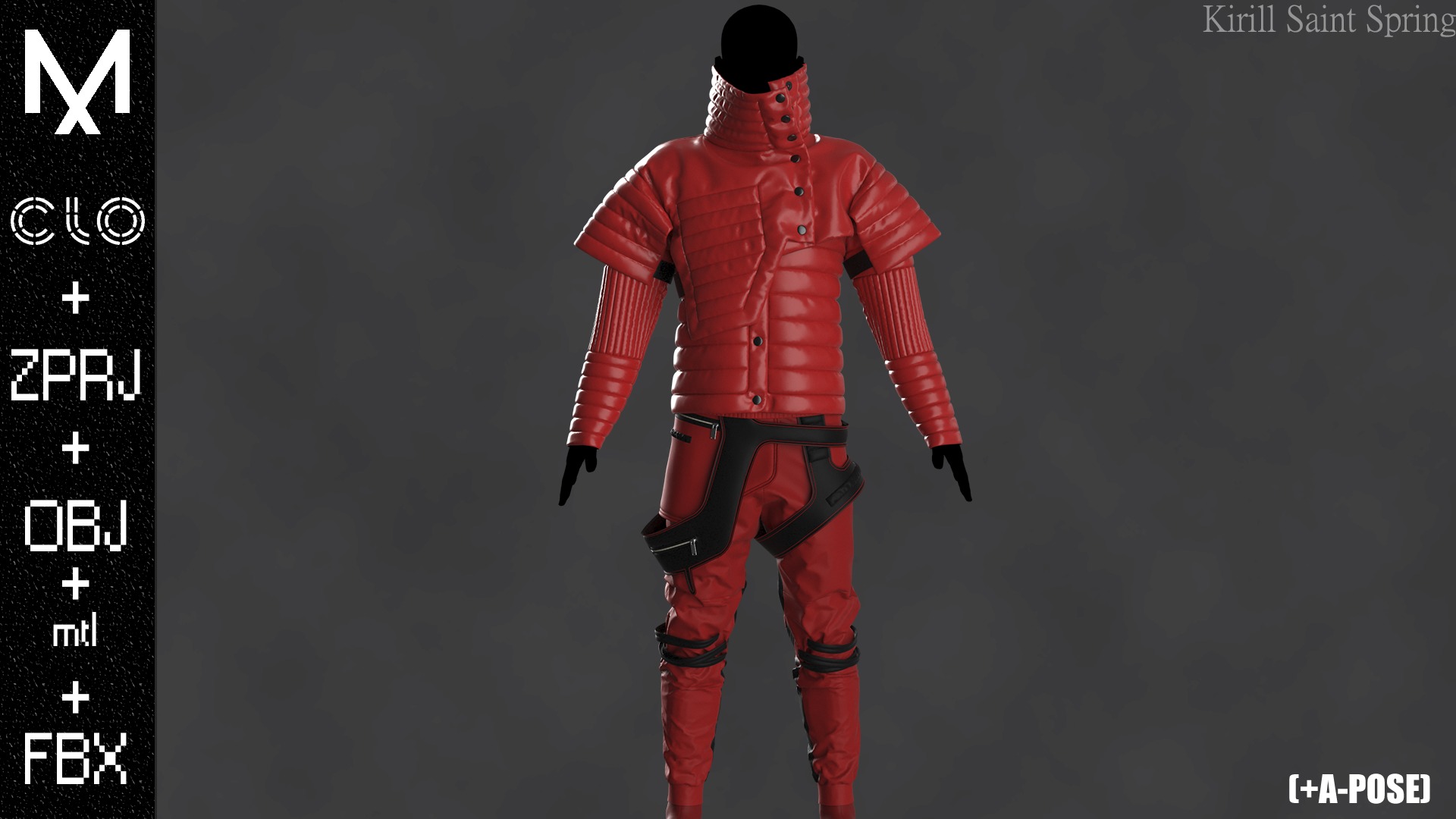Sci fi Outfit Male Marvelous designer Clo3d OBJ mtl FBX ZPRJ 3D model_1