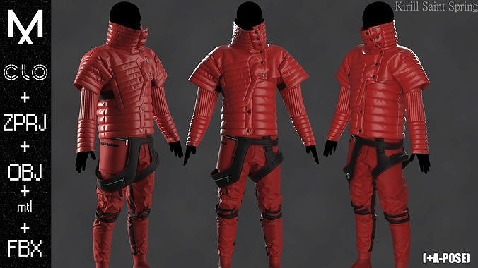 Sci fi Outfit Male Marvelous designer Clo3d OBJ mtl FBX ZPRJ