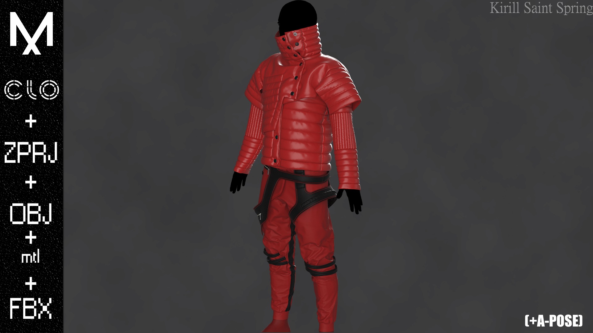 Sci fi Outfit Male Marvelous designer Clo3d OBJ mtl FBX ZPRJ 3D model_2