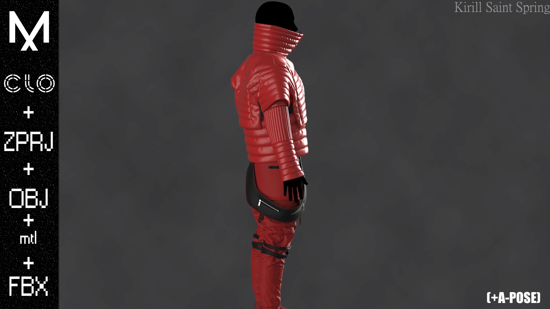Sci fi Outfit Male Marvelous designer Clo3d OBJ mtl FBX ZPRJ 3D model_3