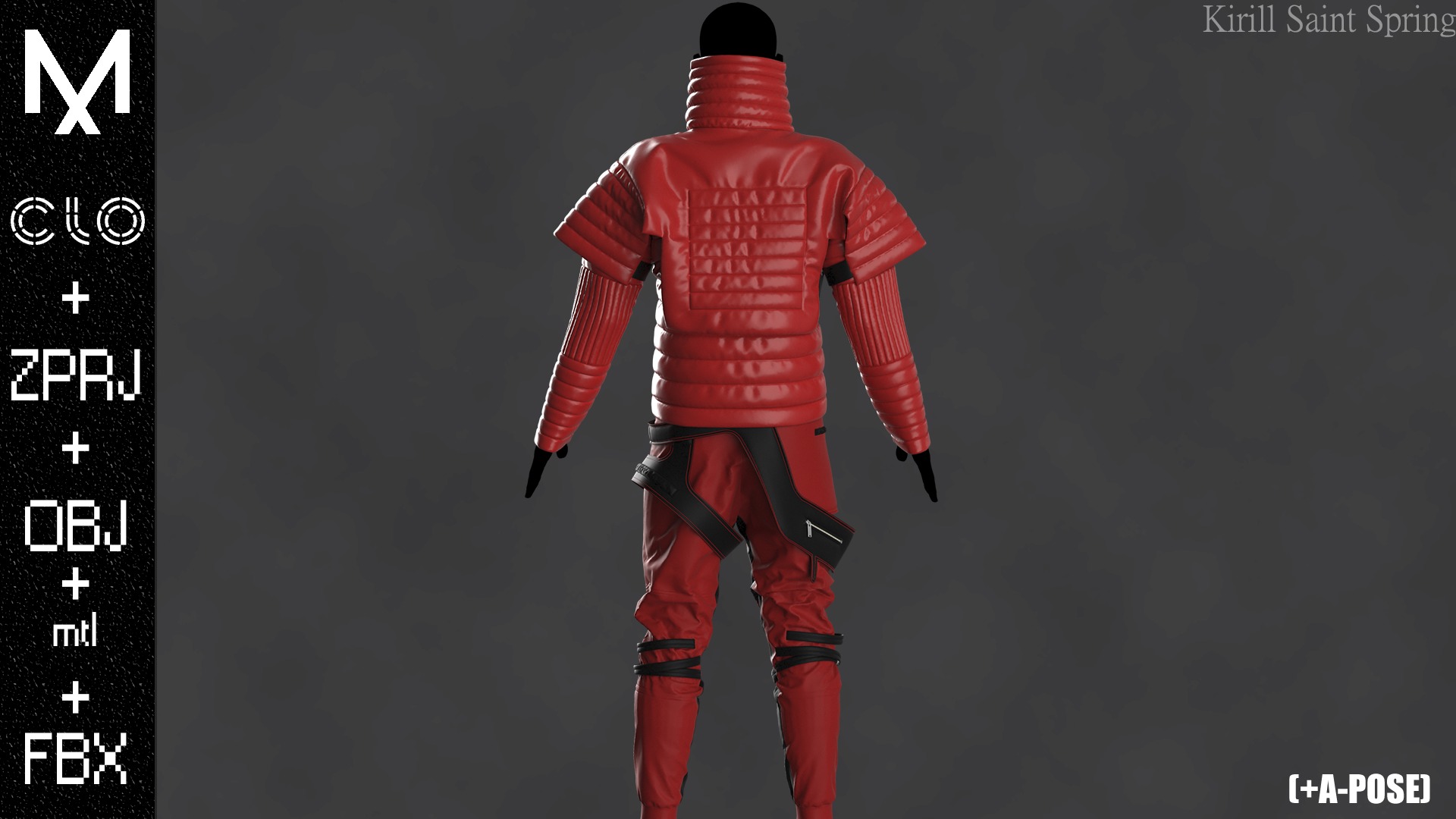 Sci fi Outfit Male Marvelous designer Clo3d OBJ mtl FBX ZPRJ 3D model_4