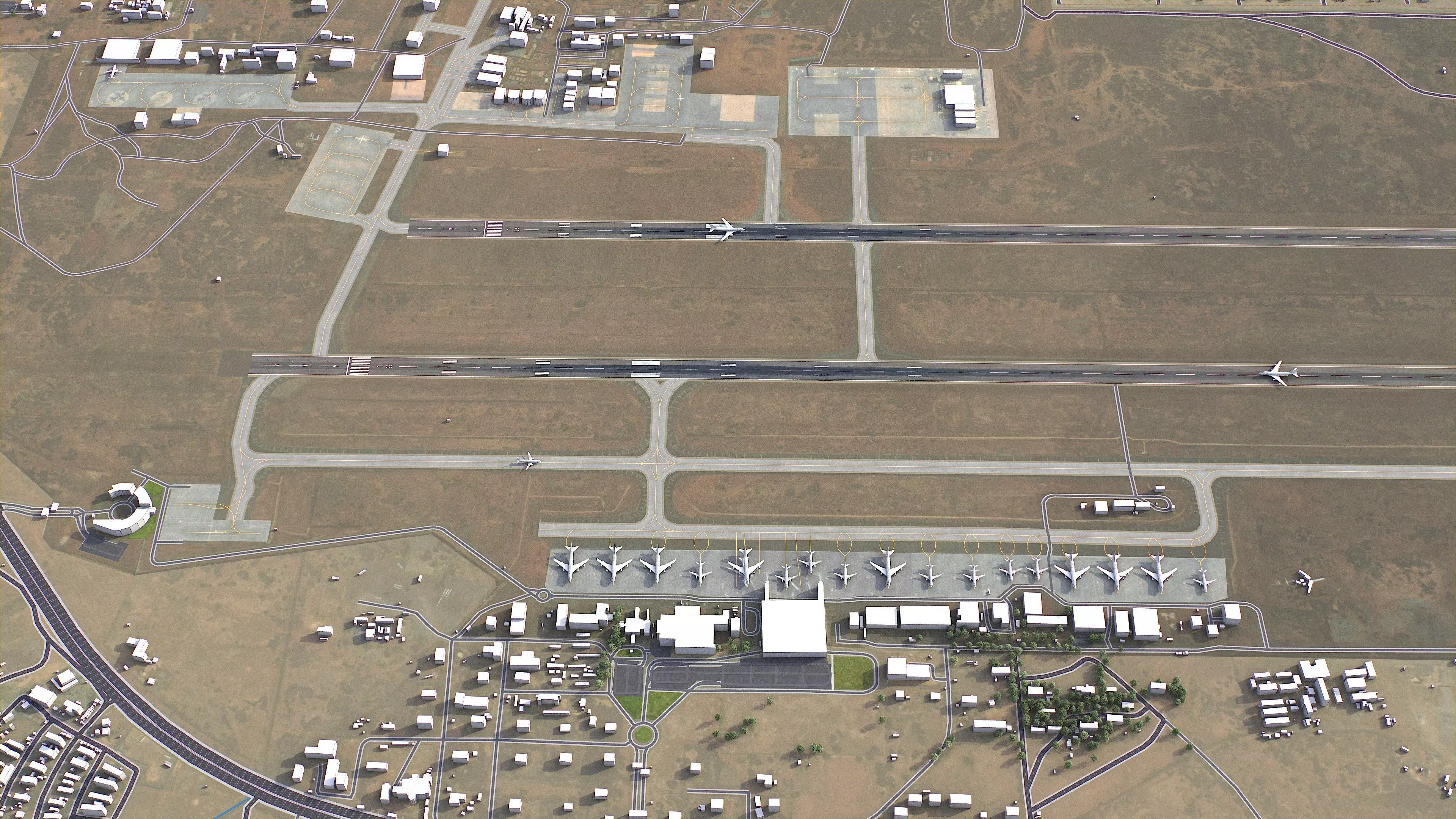 Niamey - Diori Hamani Airport - NIM Low-poly 3D model_0