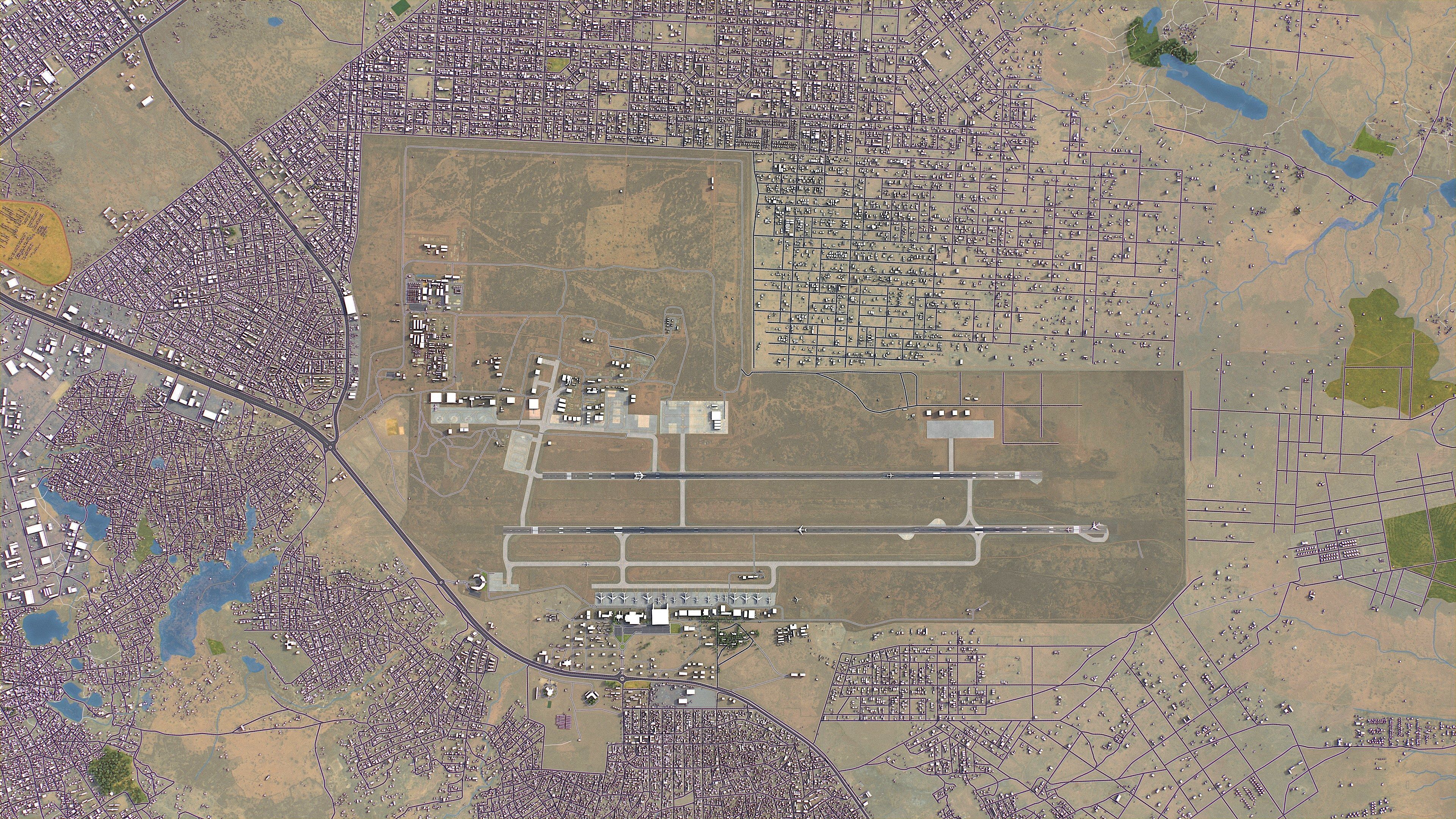 Niamey - Diori Hamani Airport - NIM Low-poly 3D model_6