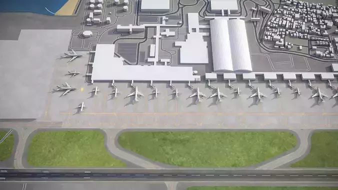 Ngurah Rai International Airport - DPS Low-poly 3D model