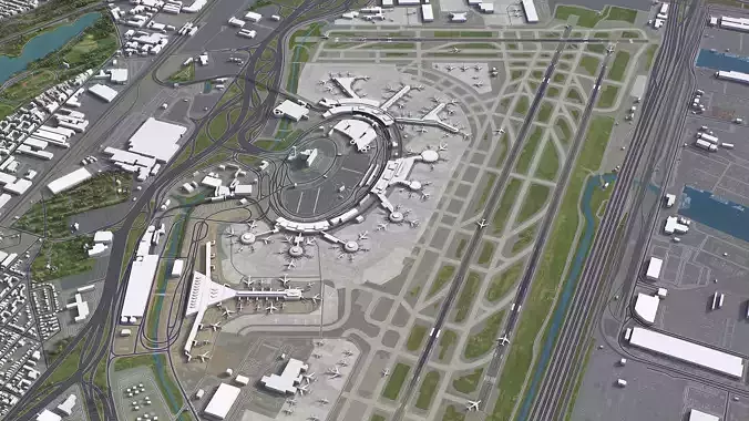 Newark - Liberty International Airport - EWR Low-poly 3D model