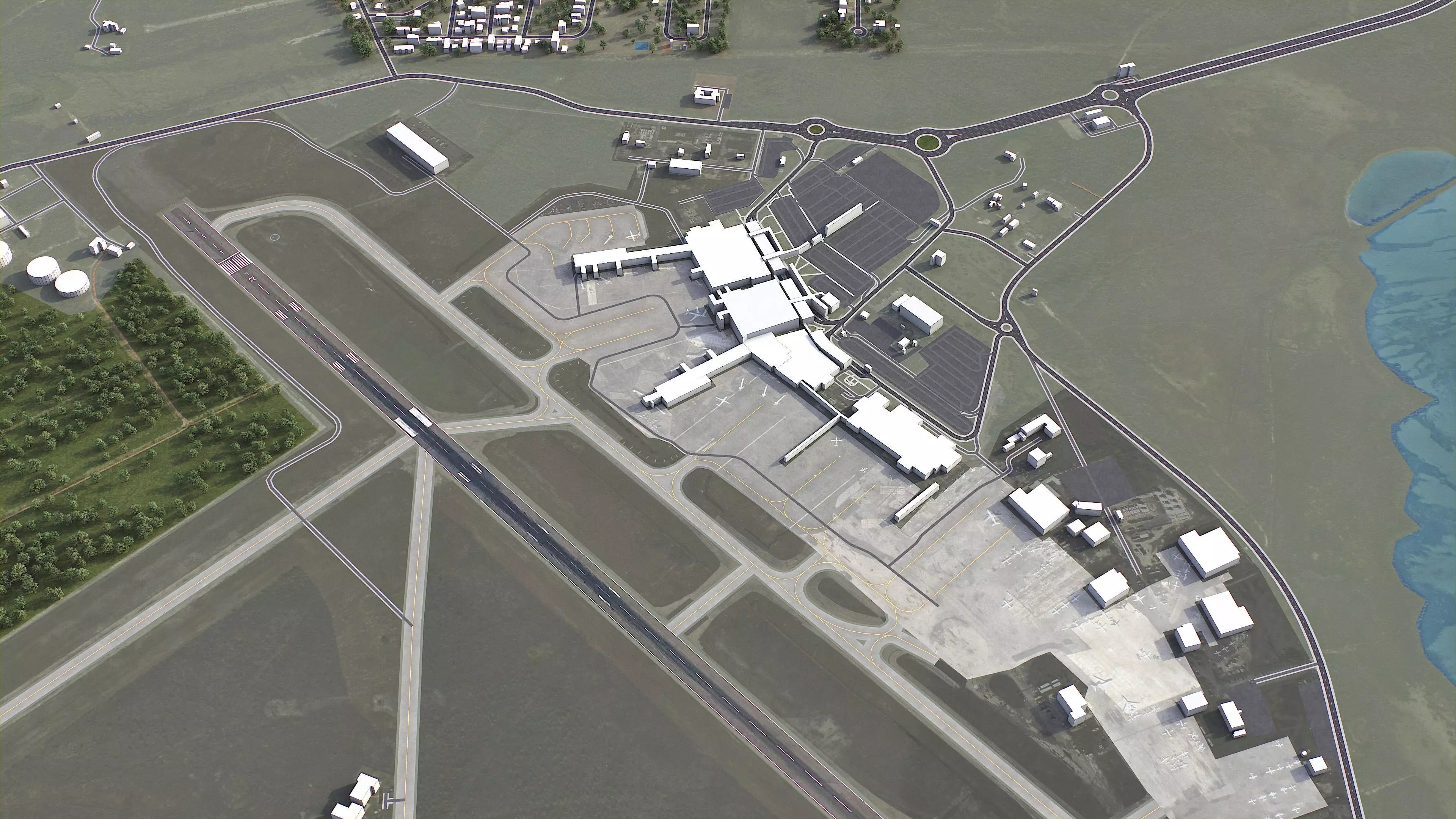 Nassau - Airport - NAS Low-poly 3D model