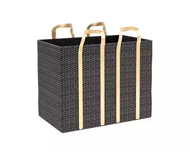 Austin Woven Basket Collection - Distressed Black 3D model