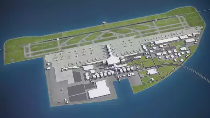 Nagoya - Chubu Centrair International Airport - NGO Low-poly 3D model