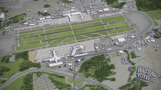 Moscow - Sheremetyevo International Airport - SVO Low-poly 3D model