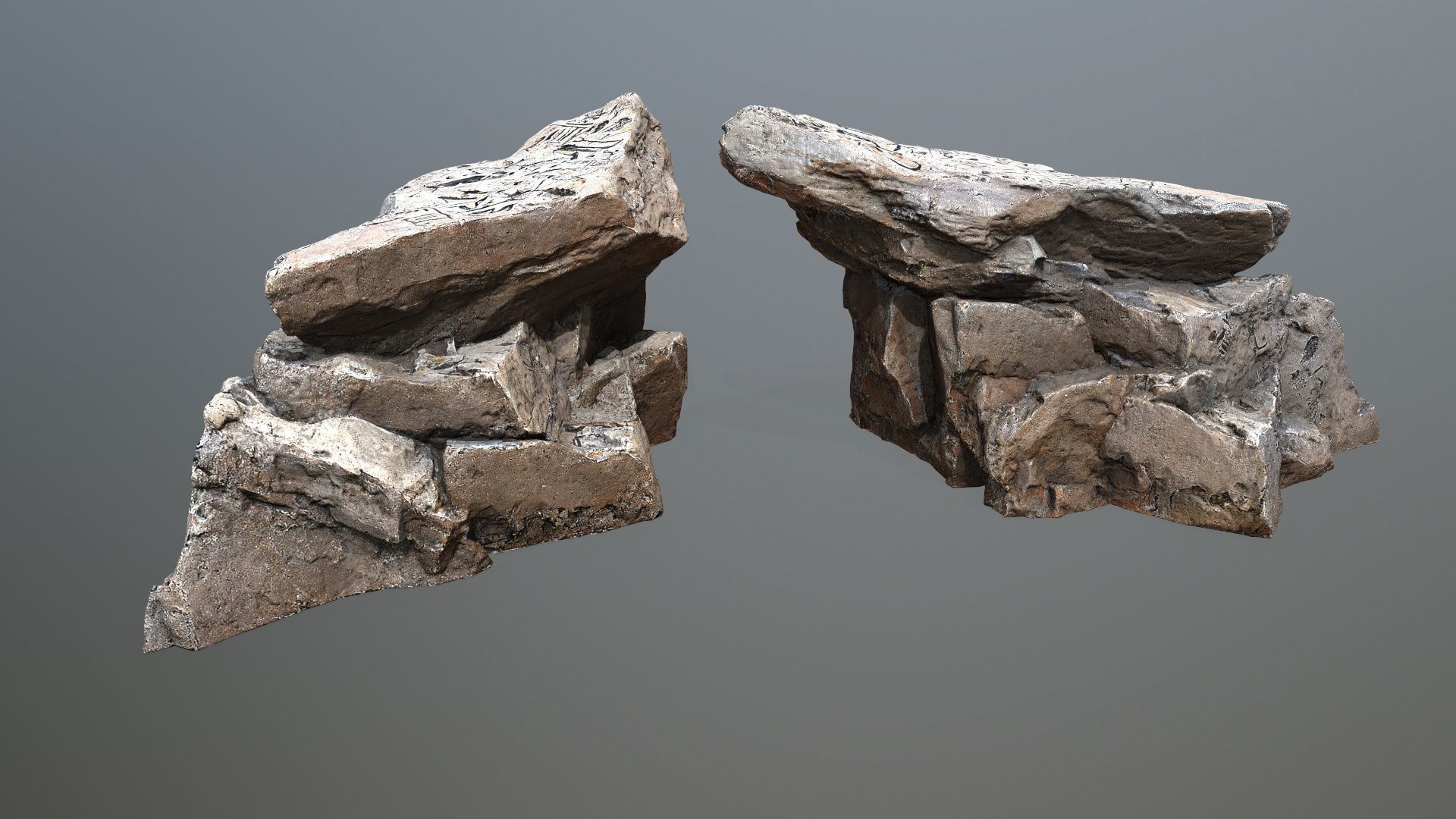 desert rocks Low-poly 3D model_21