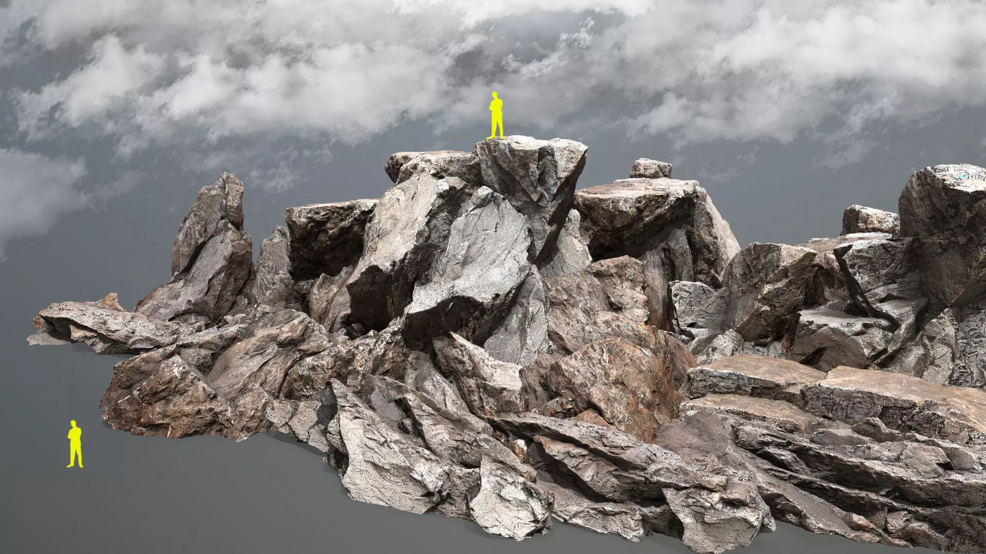 desert rocks Low-poly 3D model_0