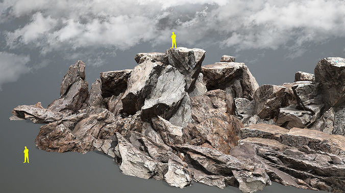 desert rocks Low-poly 3D model