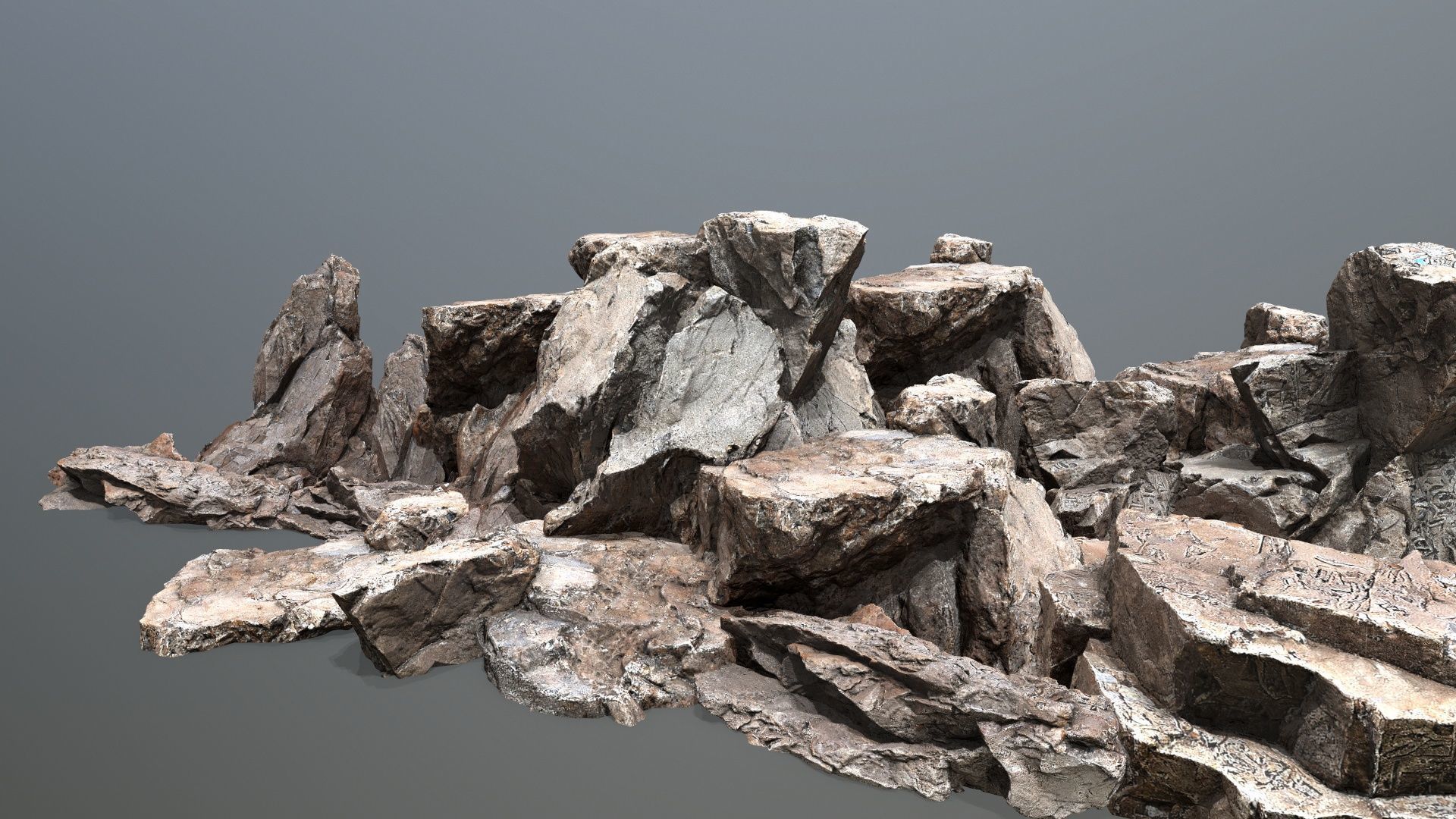 desert rocks Low-poly 3D model_2