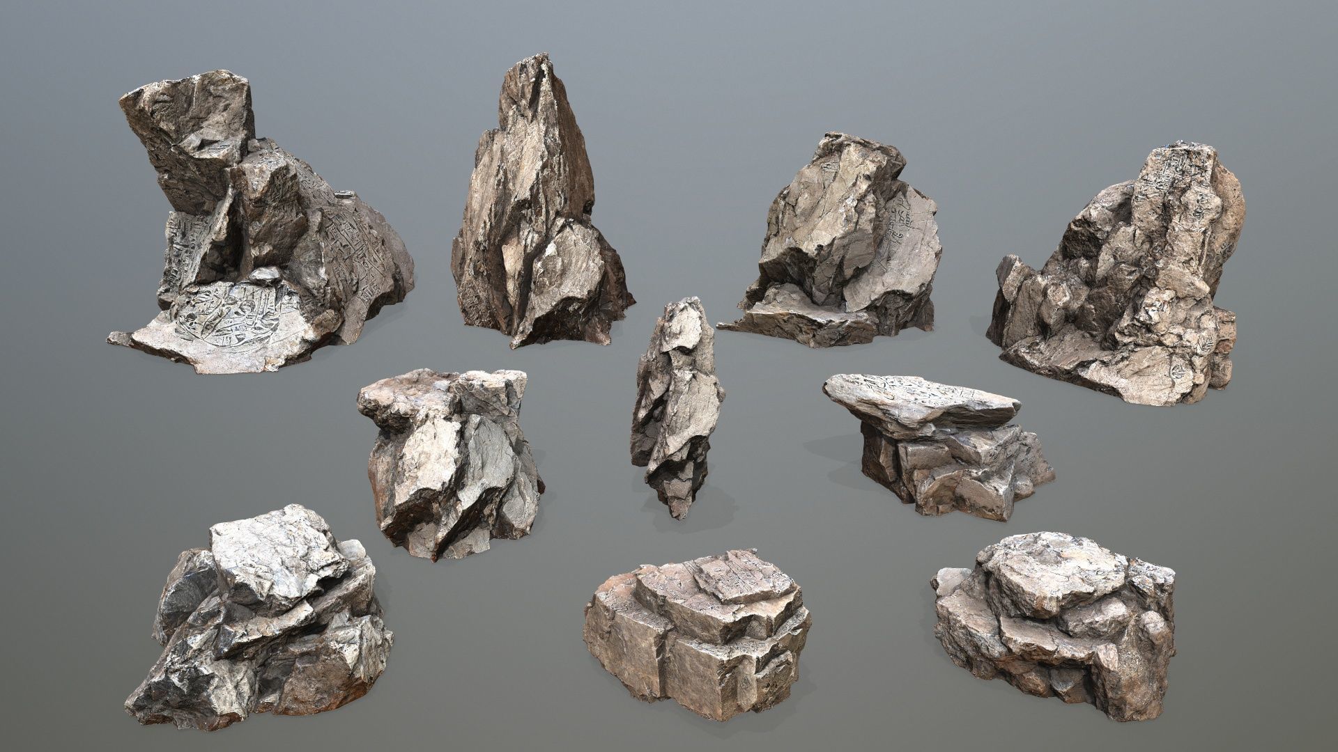 desert rocks Low-poly 3D model_3