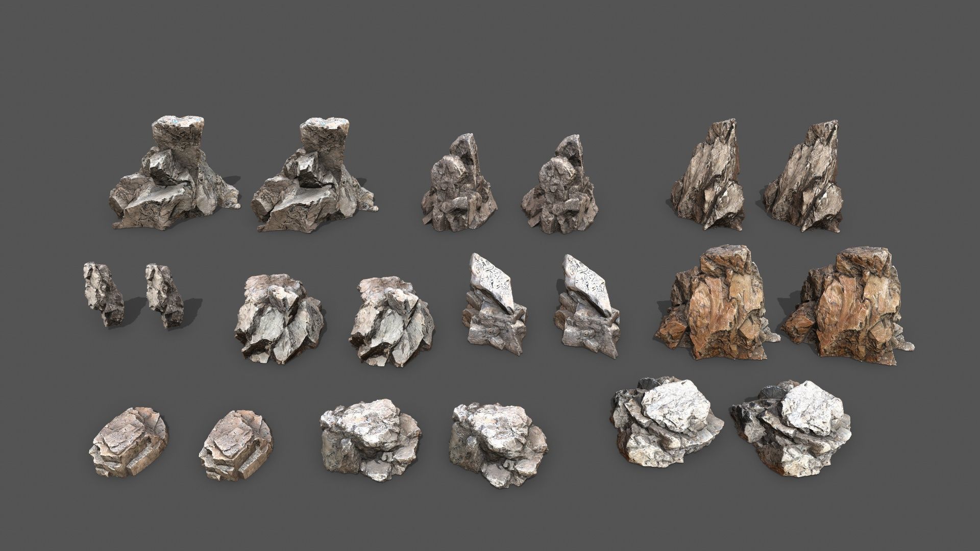 desert rocks Low-poly 3D model_24