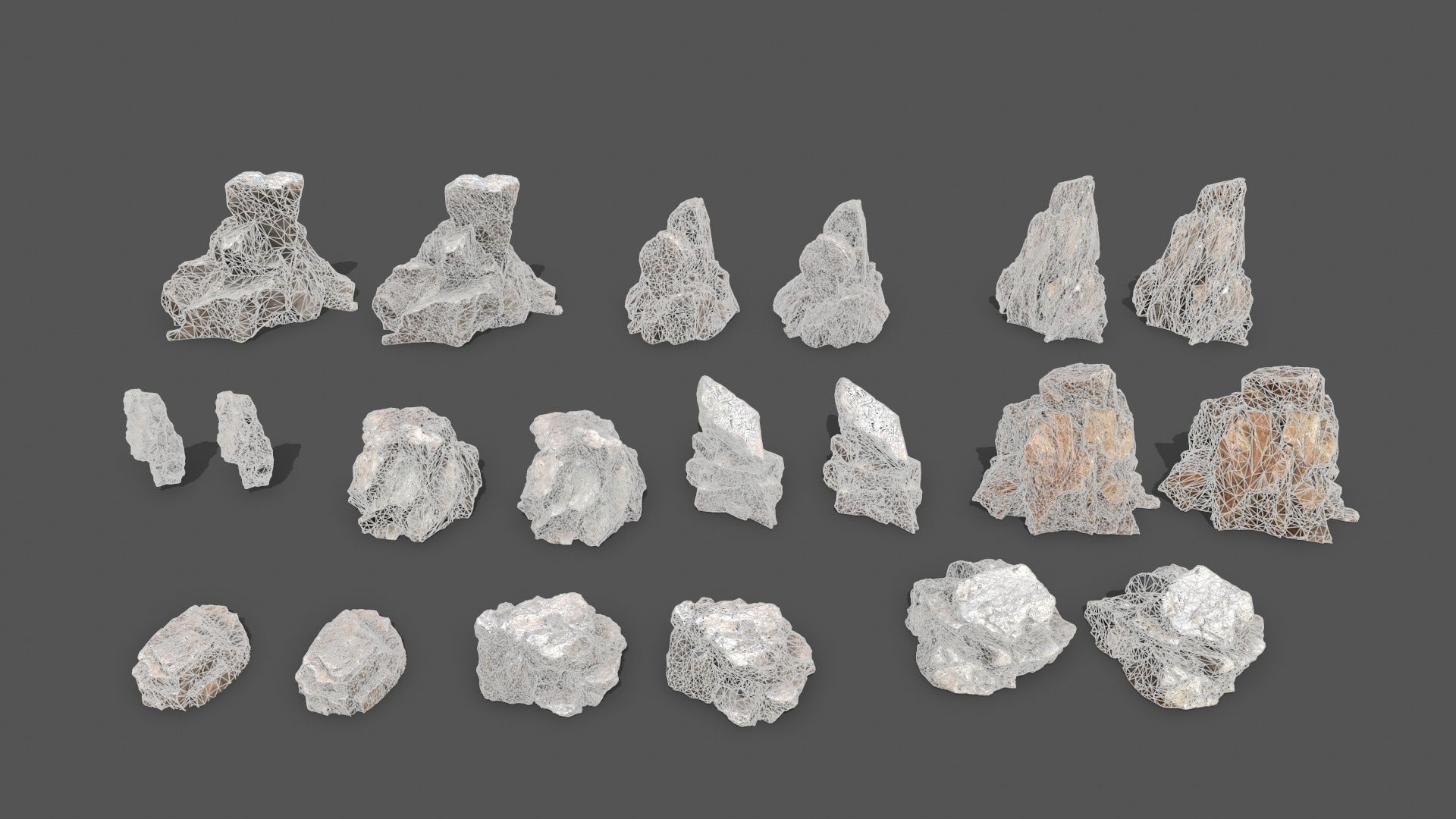 desert rocks Low-poly 3D model_25