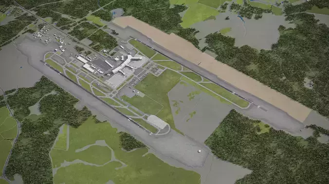 Moscow - Domodedovo Airport - DME Low-poly 3D model