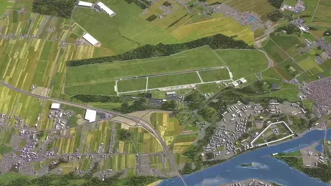 Modlin - Airport - WMI Low-poly 3D model