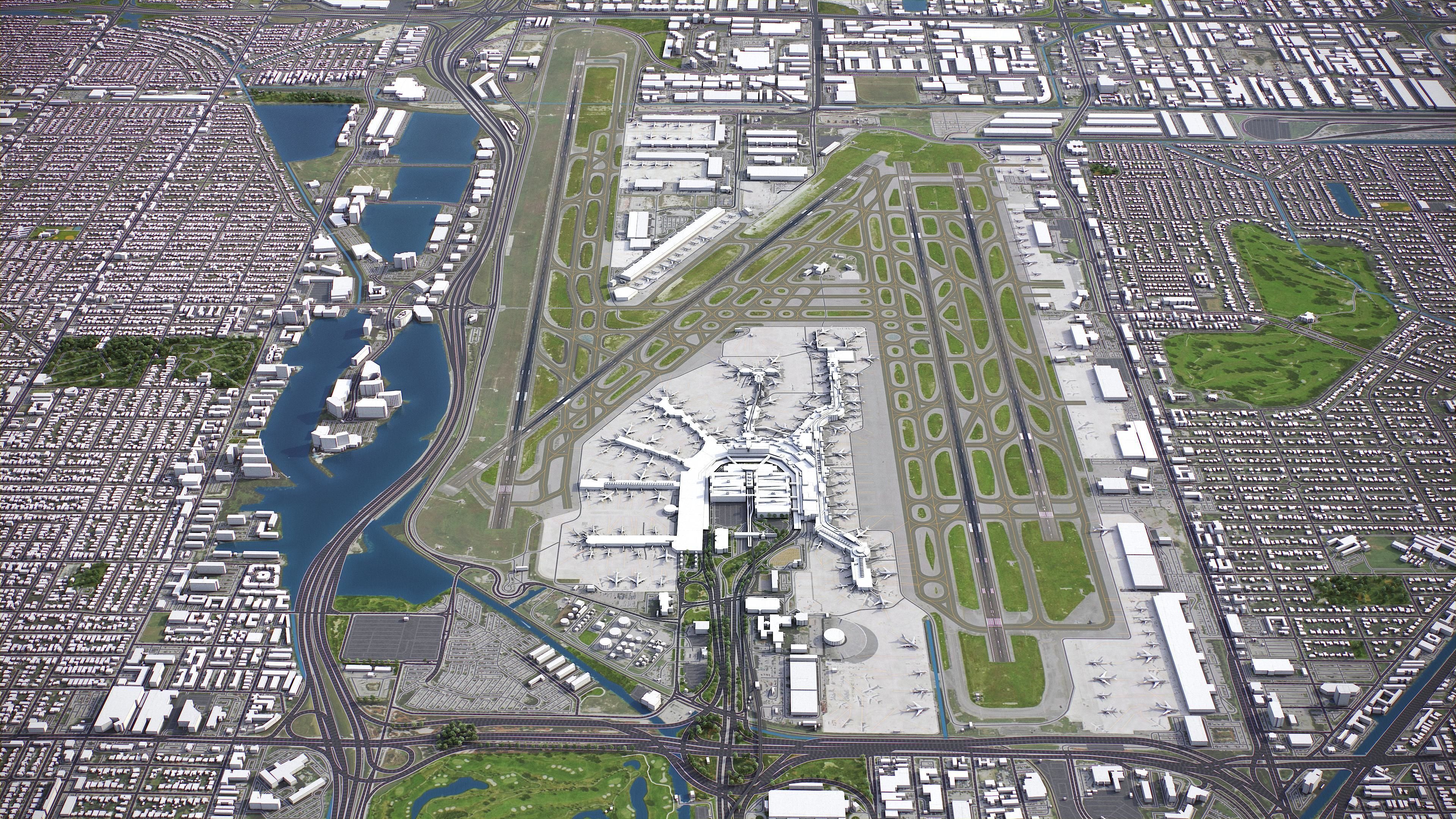 Miami - International Airport - MIA Low-poly 3D model_1