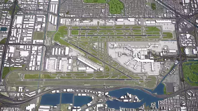 Miami - International Airport - MIA Low-poly 3D model