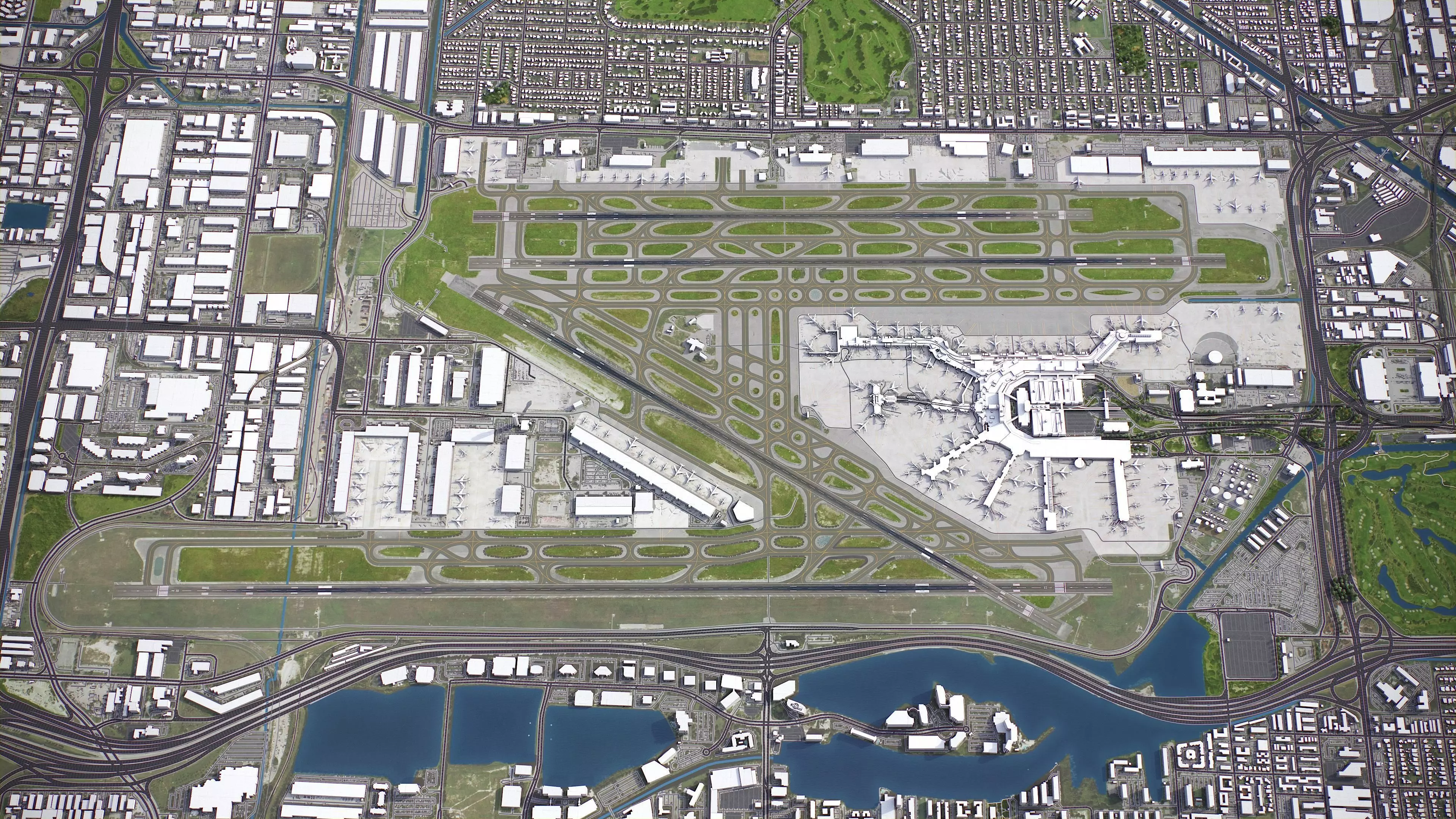 Miami - International Airport - MIA Low-poly 3D model_0