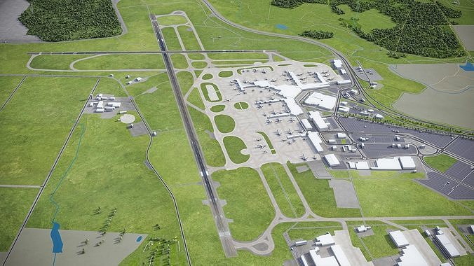 Melbourne - Airport - MEL Low-poly 3D model