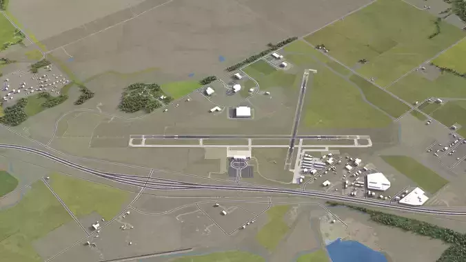 Manhattan - Regional Airport - MHK Low-poly 3D model