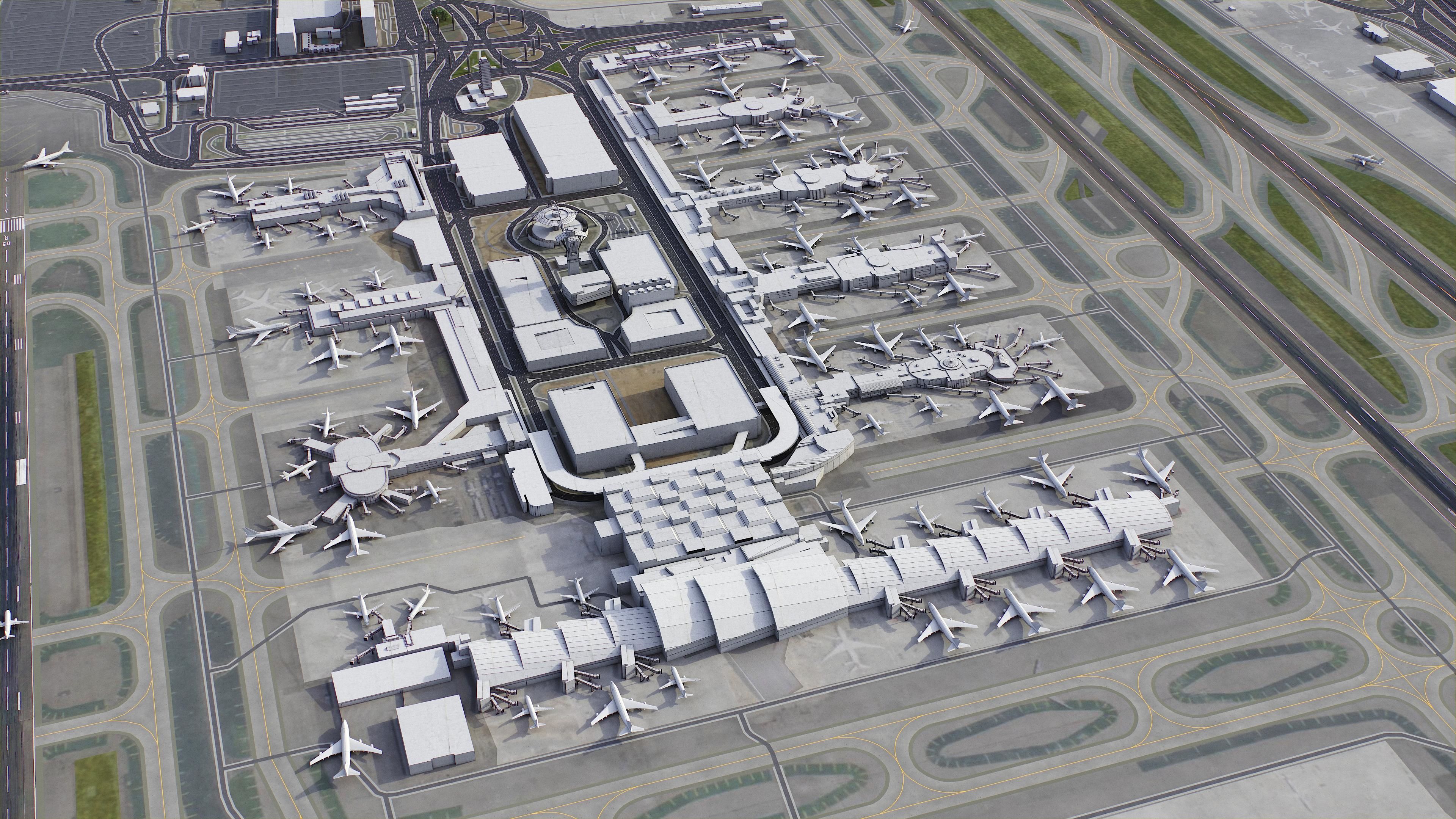 Los Angeles - Airport - LAX Low-poly 3D model_11