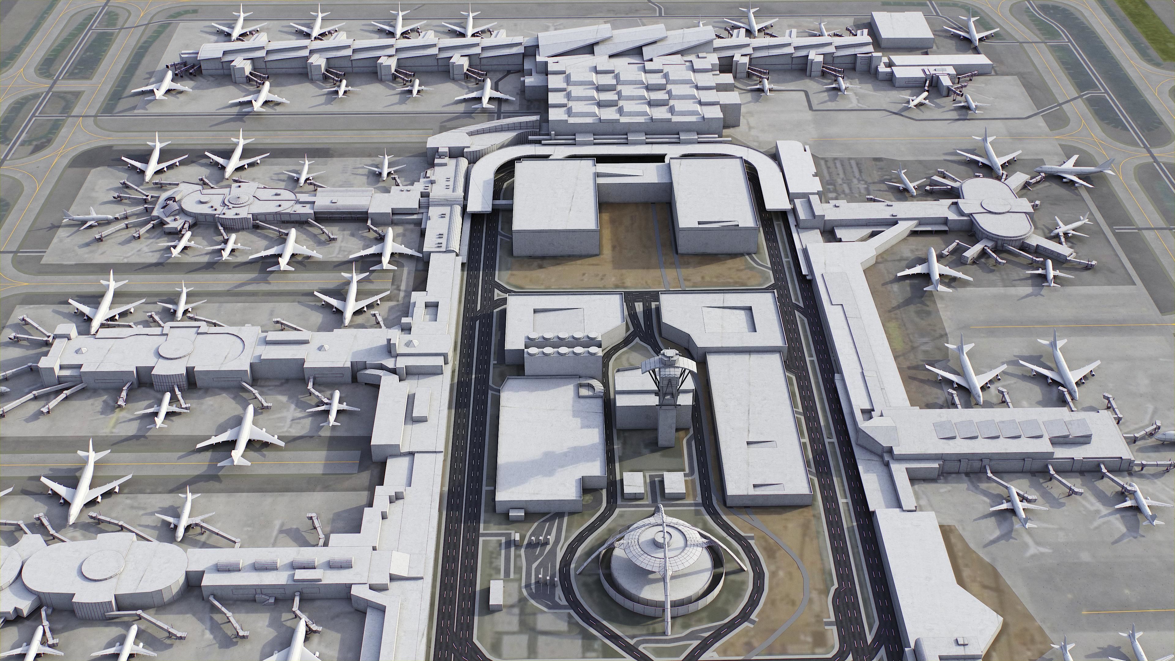 Los Angeles - Airport - LAX Low-poly 3D model_12