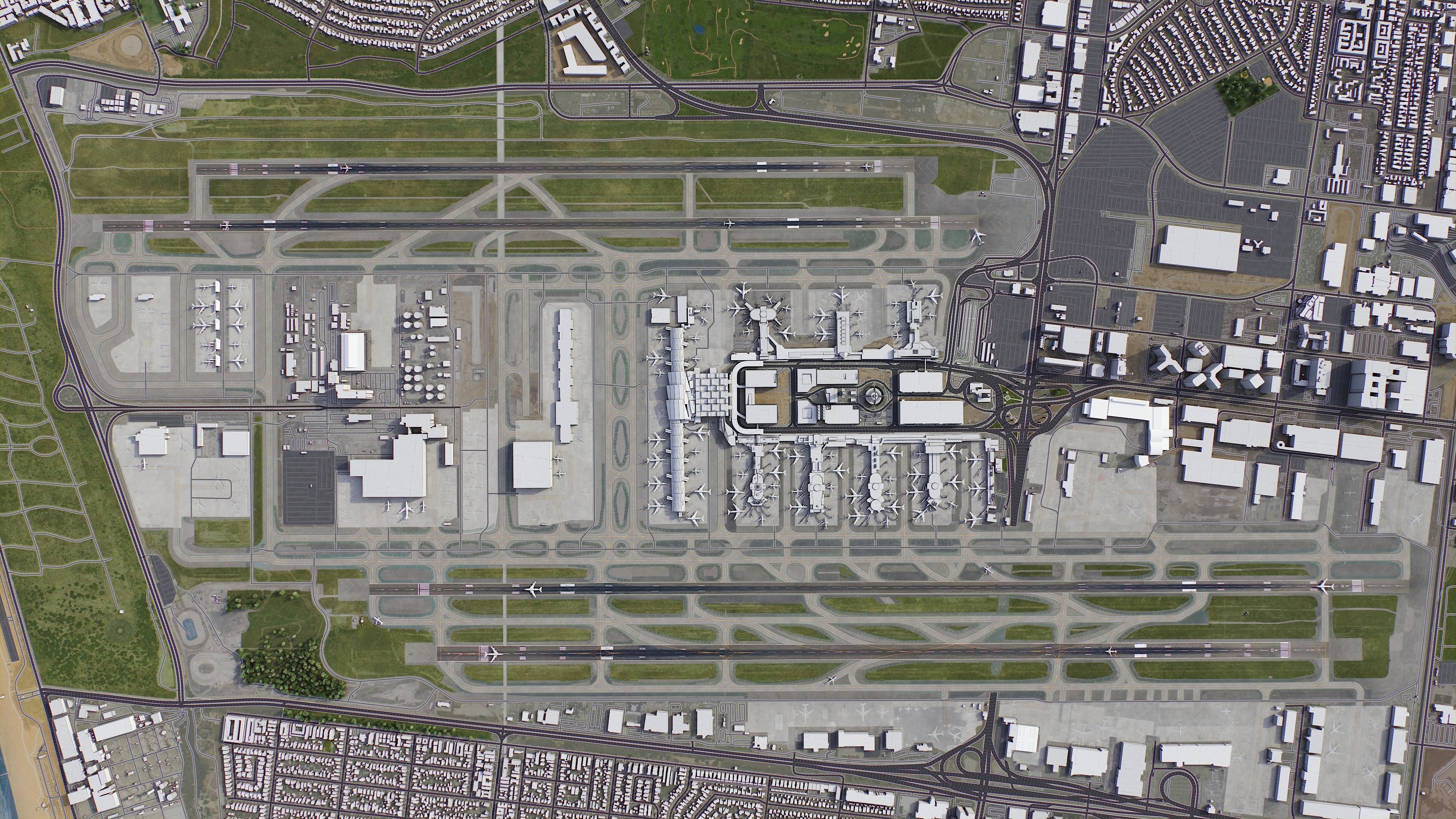 Los Angeles - Airport - LAX Low-poly 3D model_7
