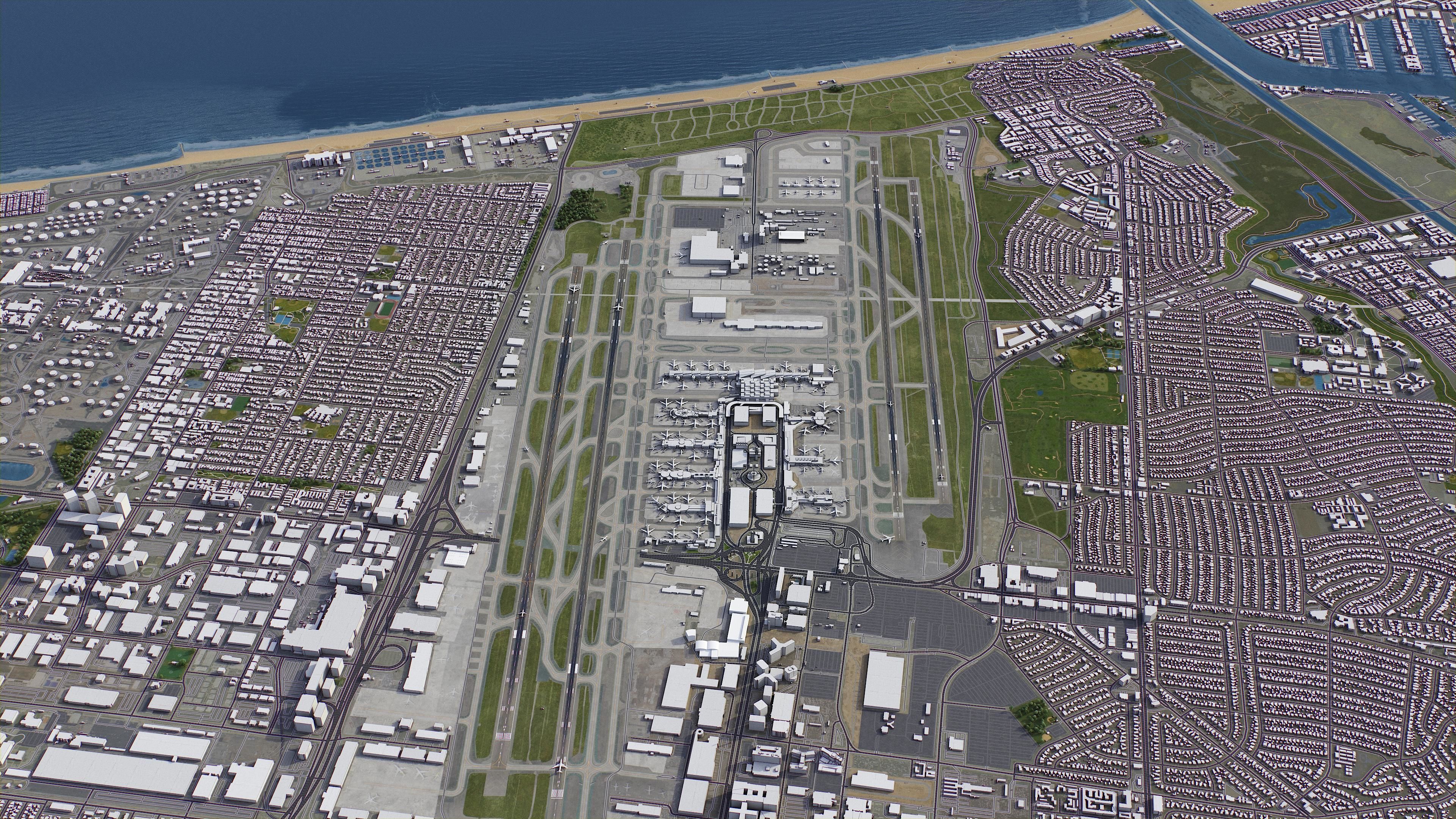 Los Angeles - Airport - LAX Low-poly 3D model_2