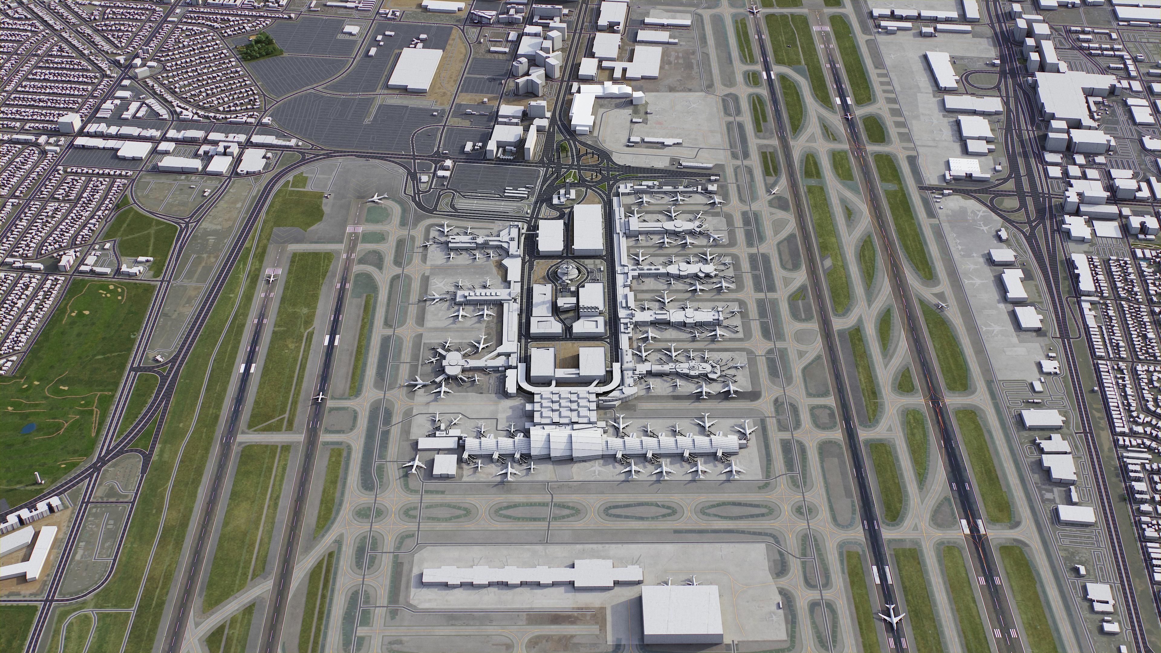 Los Angeles - Airport - LAX Low-poly 3D model_4
