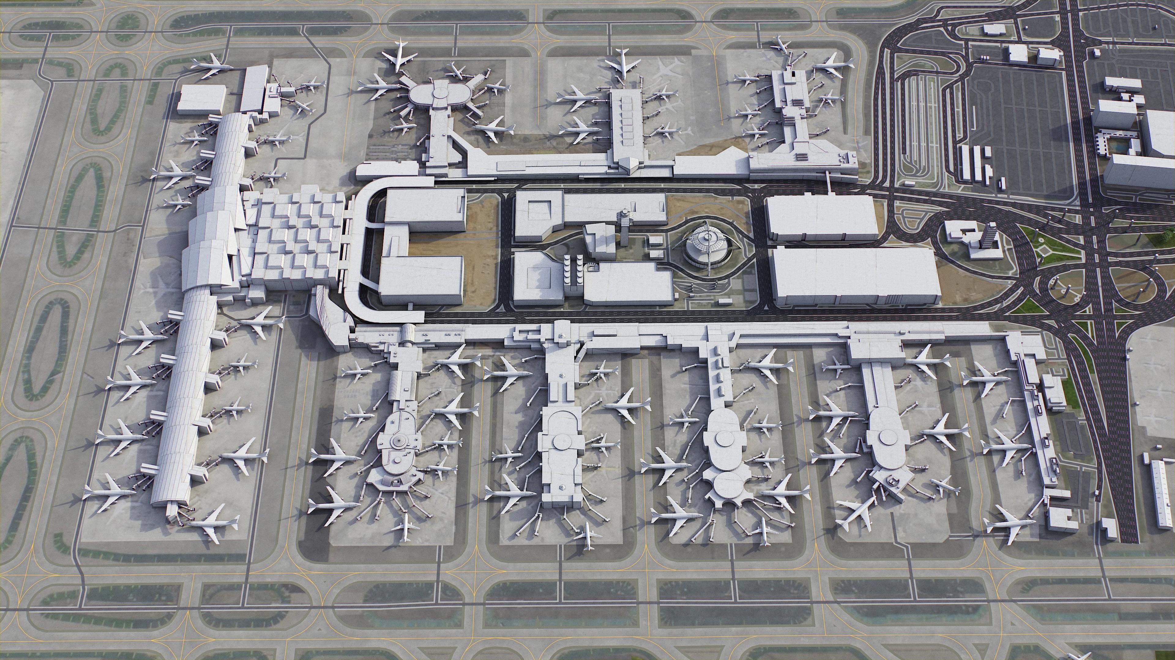 Los Angeles - Airport - LAX Low-poly 3D model_15