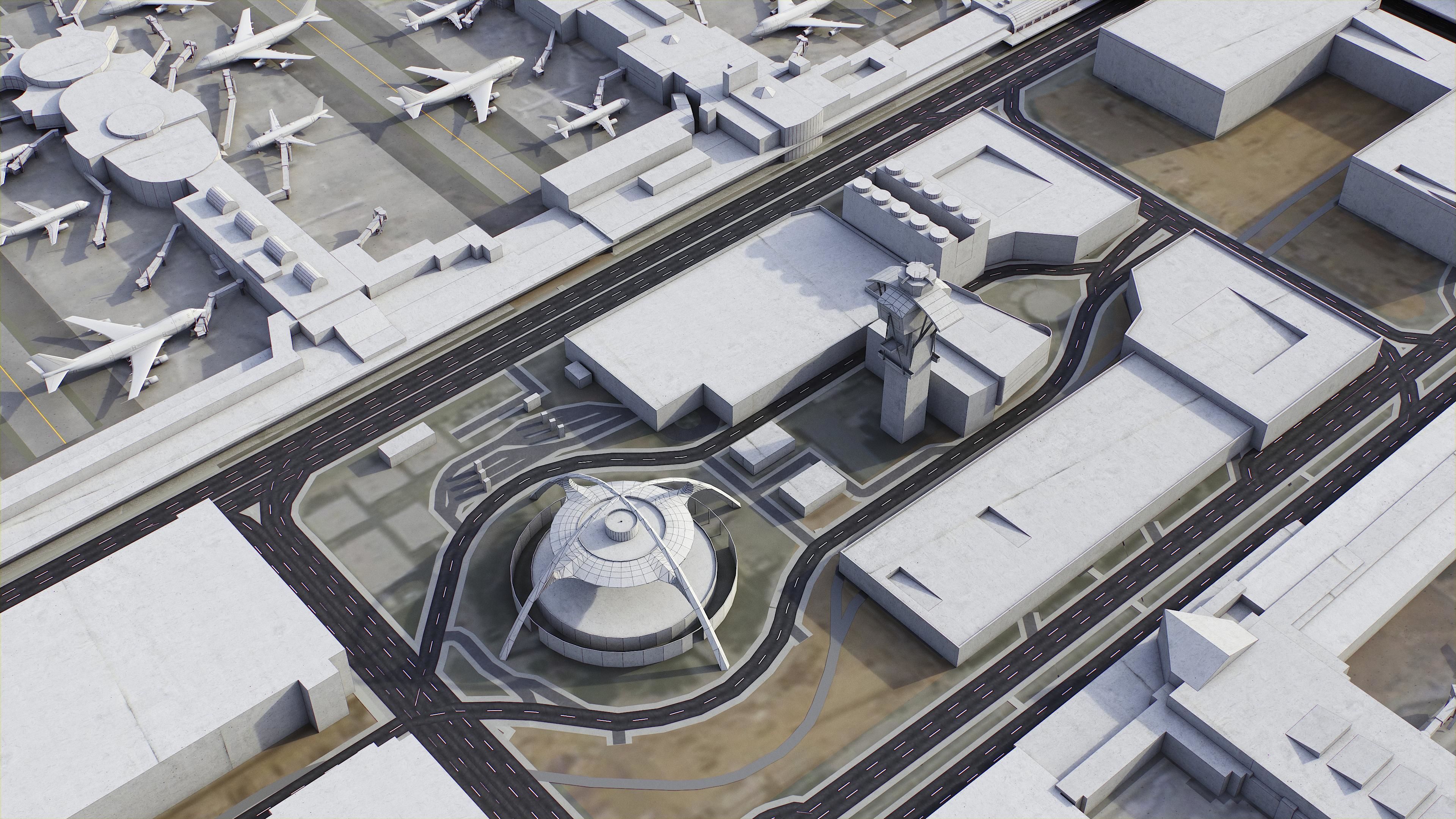Los Angeles - Airport - LAX Low-poly 3D model_14