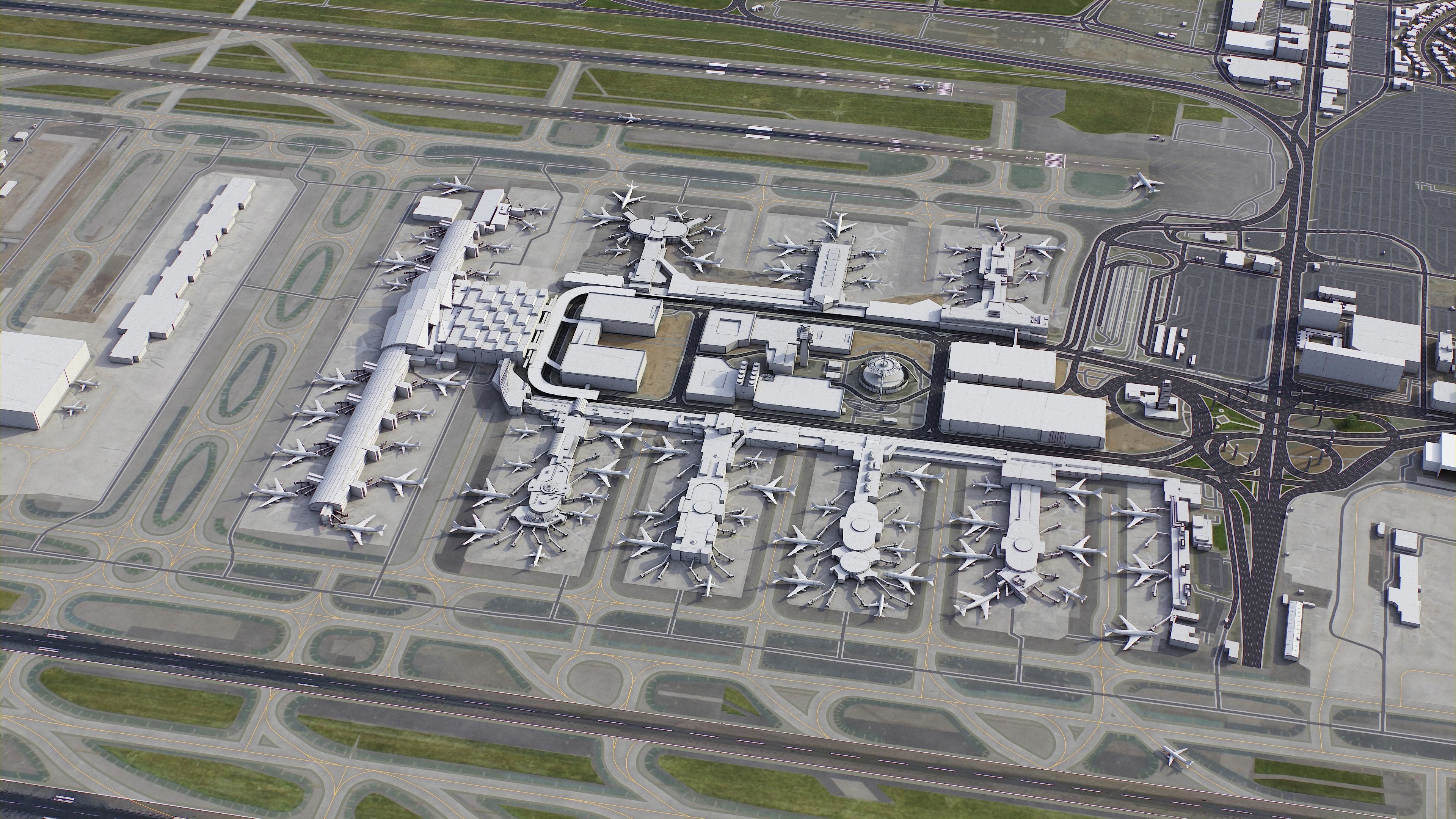 Los Angeles - Airport - LAX Low-poly 3D model_5