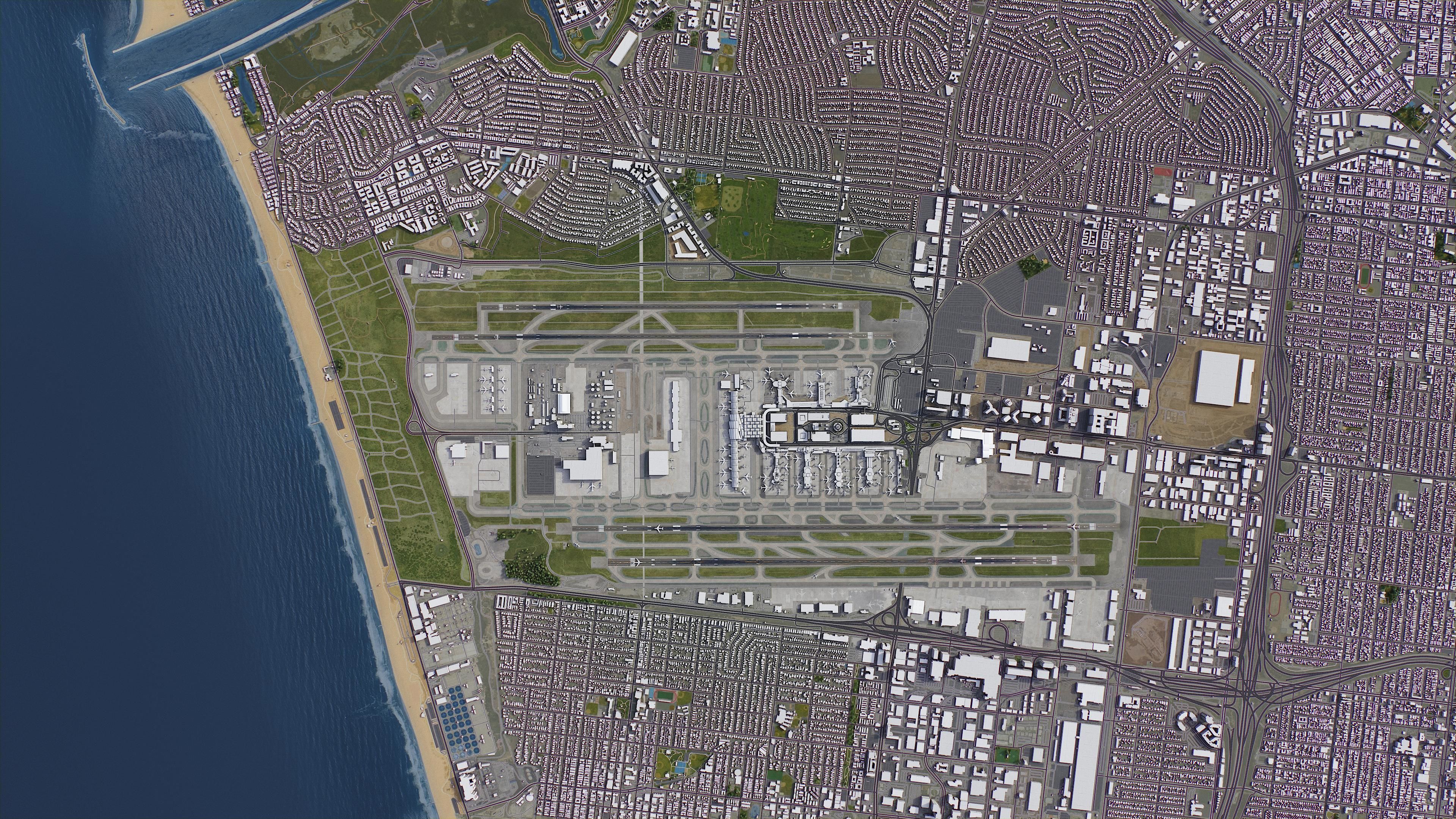 Los Angeles - Airport - LAX Low-poly 3D model_8
