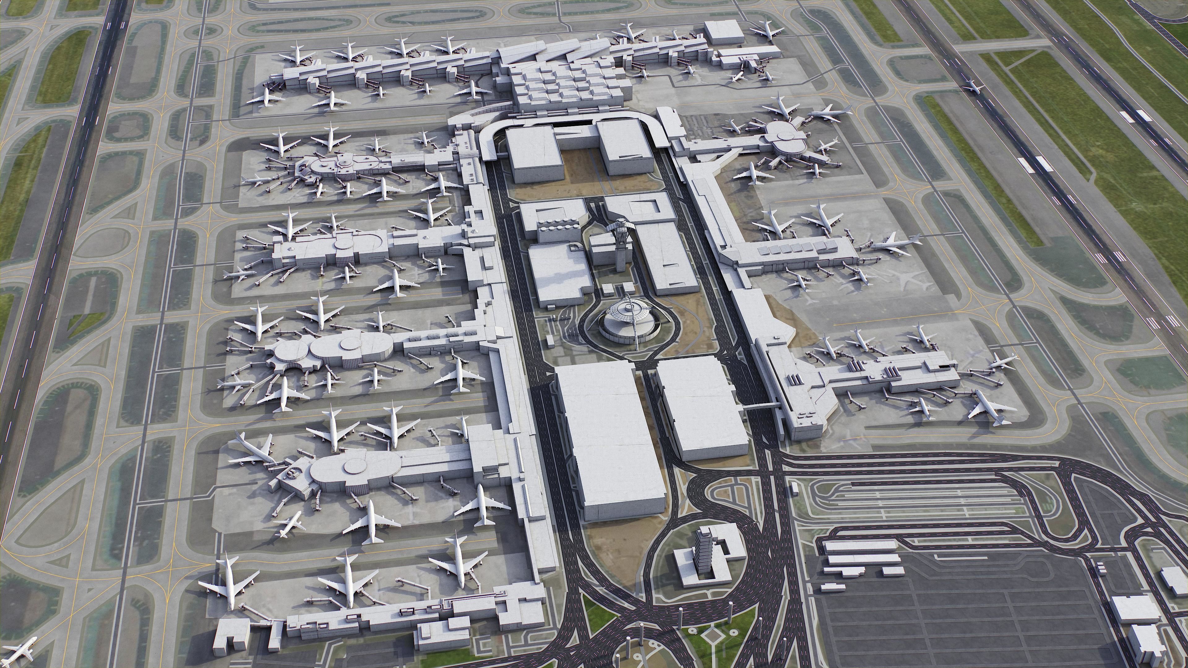 Los Angeles - Airport - LAX Low-poly 3D model_10