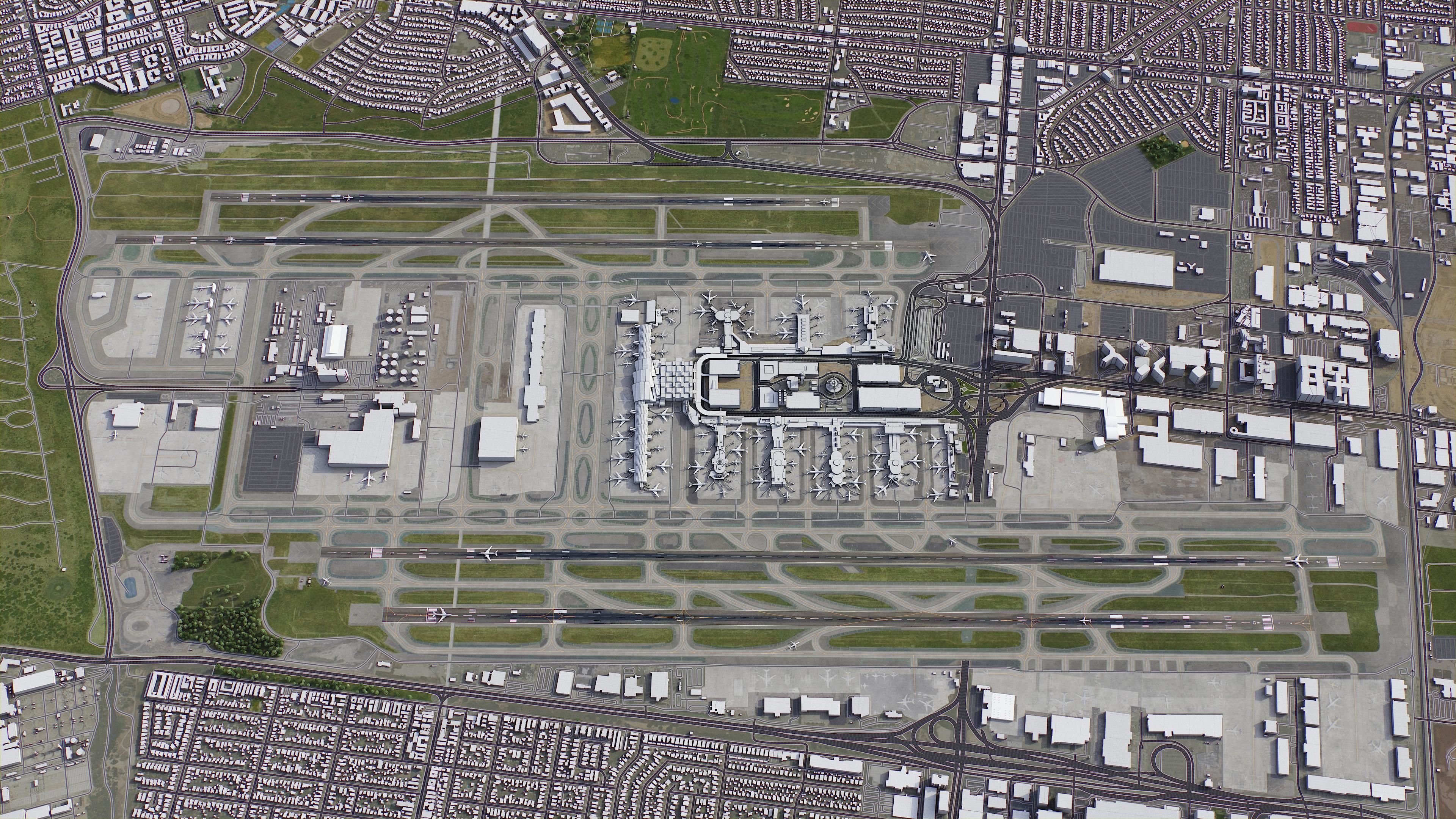 Los Angeles - Airport - LAX Low-poly 3D model_1
