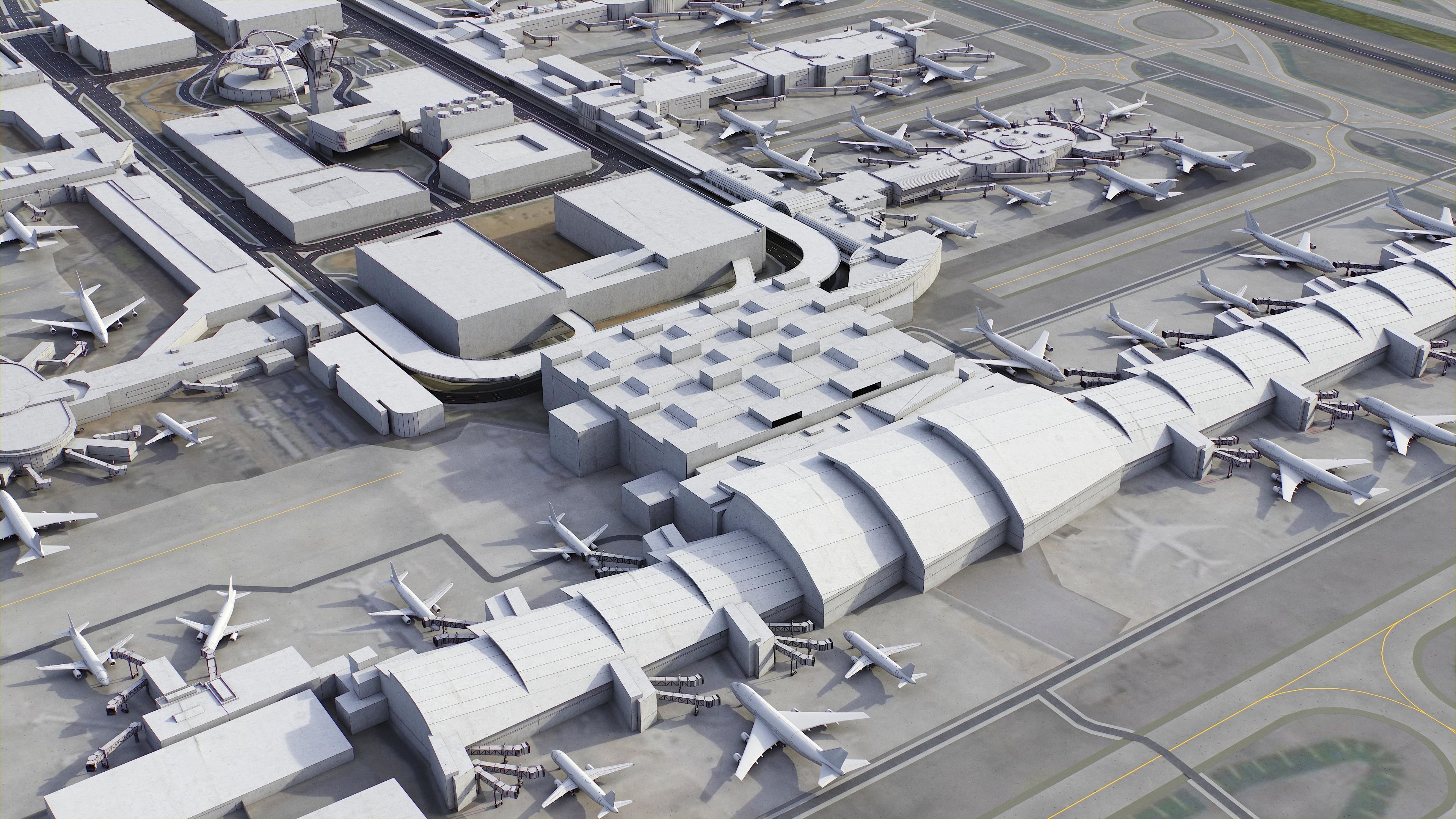 Los Angeles - Airport - LAX Low-poly 3D model_13