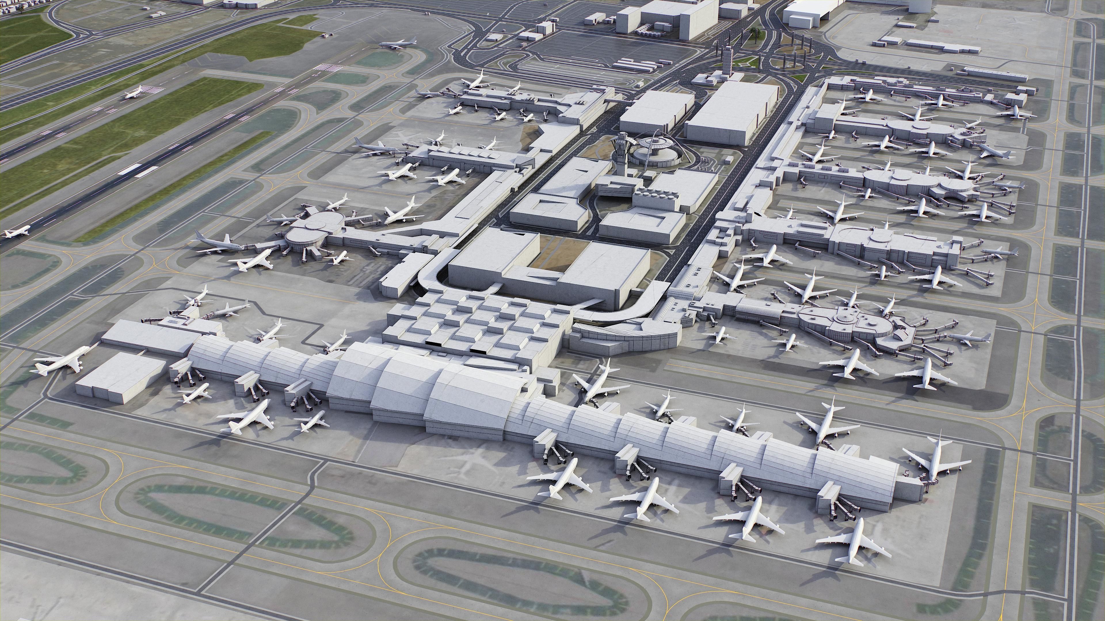 Los Angeles - Airport - LAX Low-poly 3D model_9