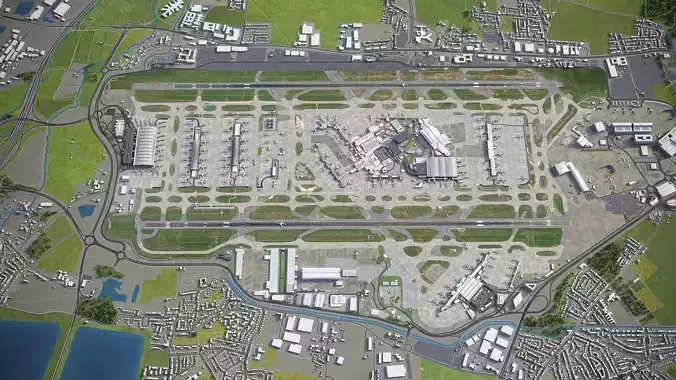 London - Heathrow Airport - LHR Low-poly 3D model