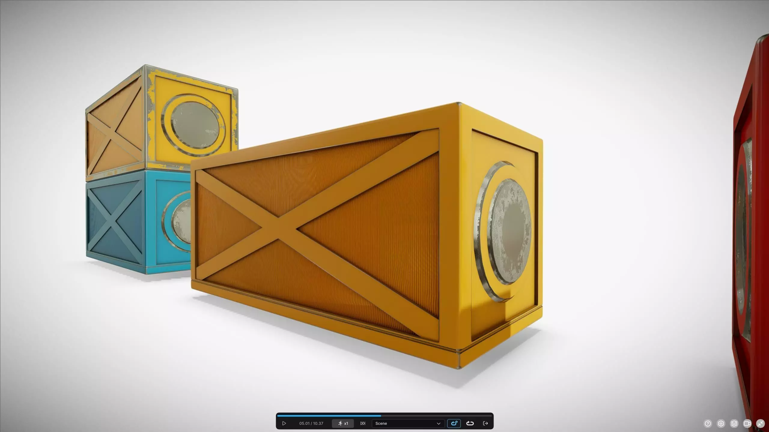 M0021 Futuristic shipping 20ft container Low-poly 3D model_0