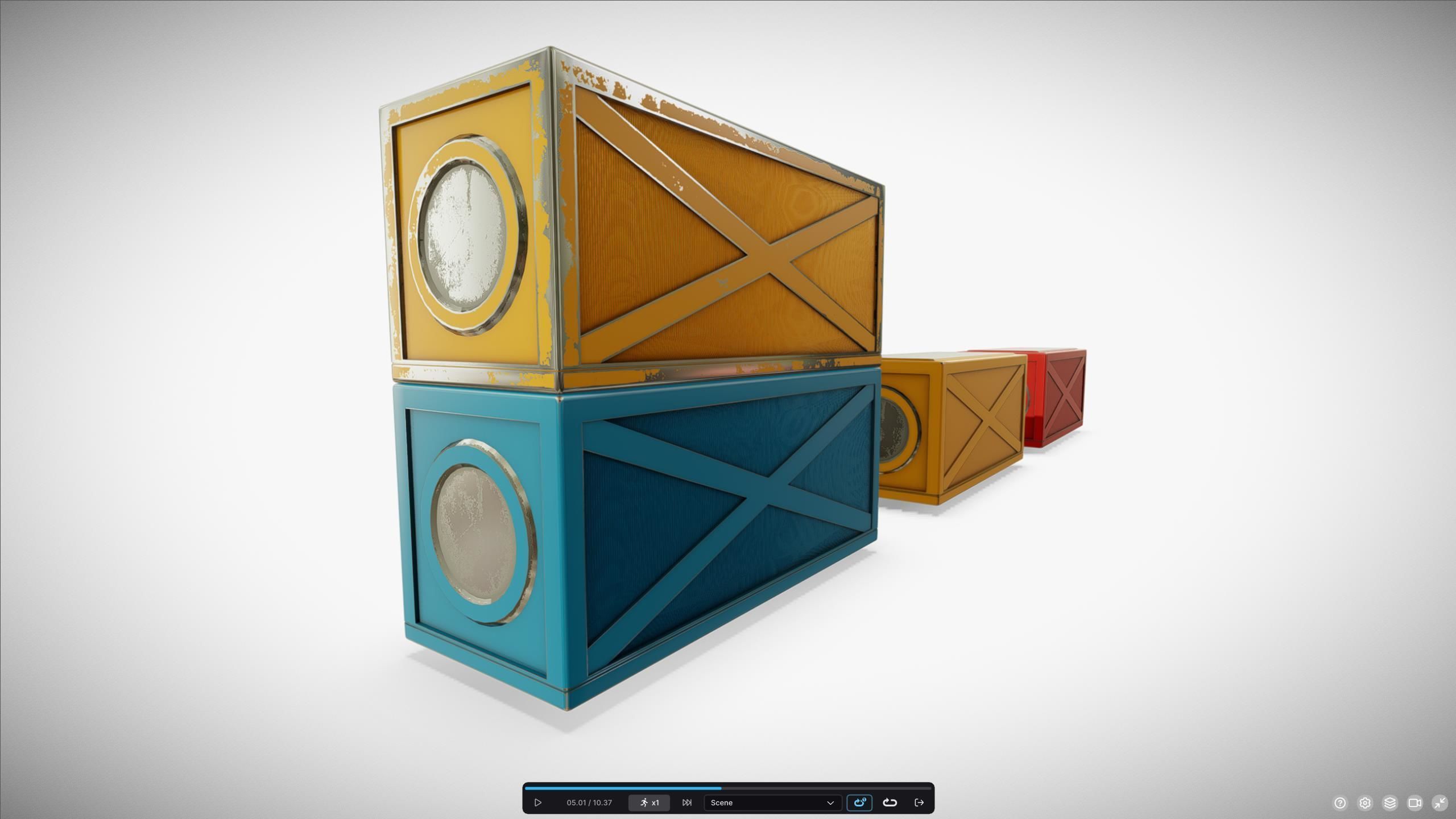 M0021 Futuristic shipping 20ft container Low-poly 3D model_2